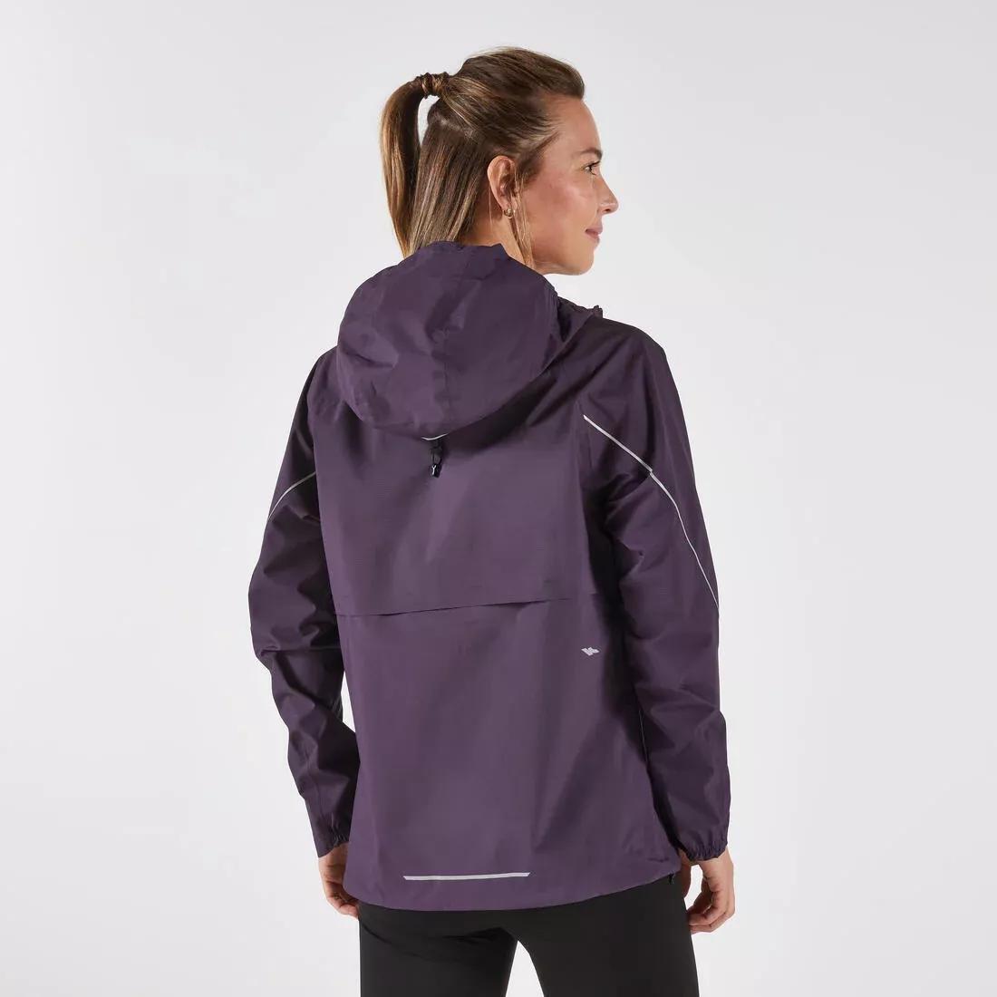 Women Waterproof Breathable Trail Running Jacket - Kiprun Run500, Burgundy, 5401_000, large image number 3