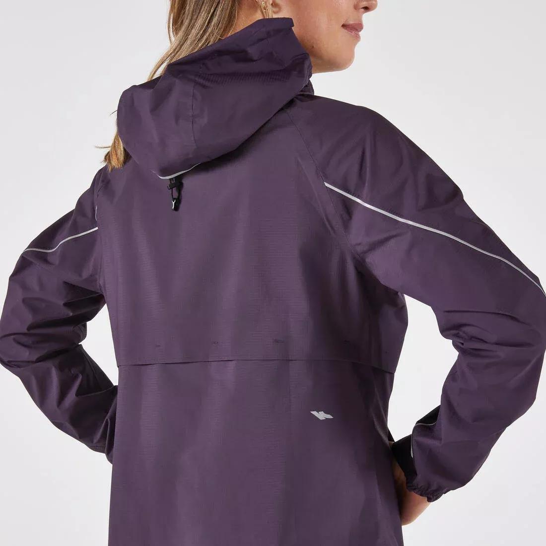 Women Waterproof Breathable Trail Running Jacket - Kiprun Run500, Burgundy, 5401_000, large image number 5