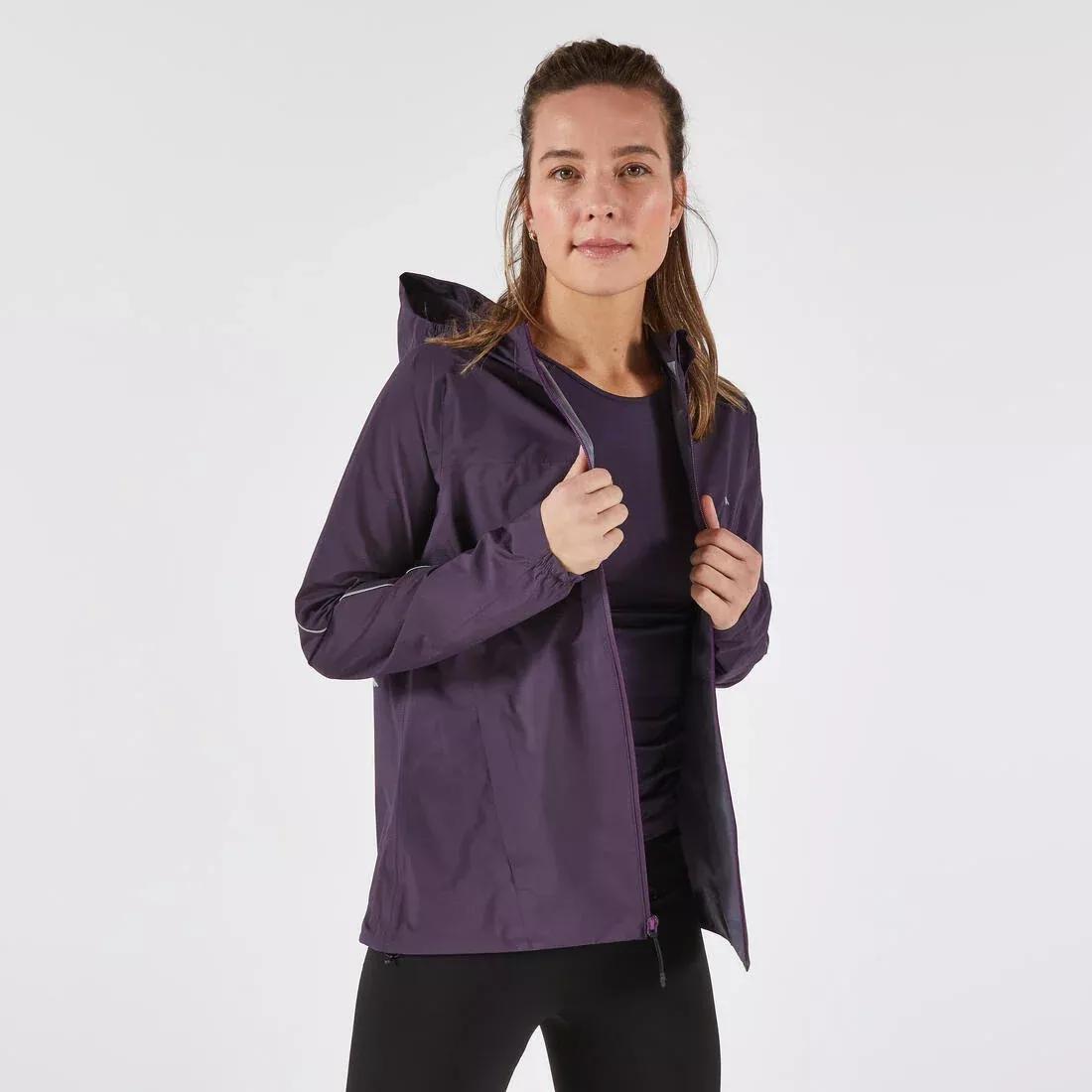 Women Waterproof Breathable Trail Running Jacket - Kiprun Run500, Burgundy, 5401_000, large image number 6