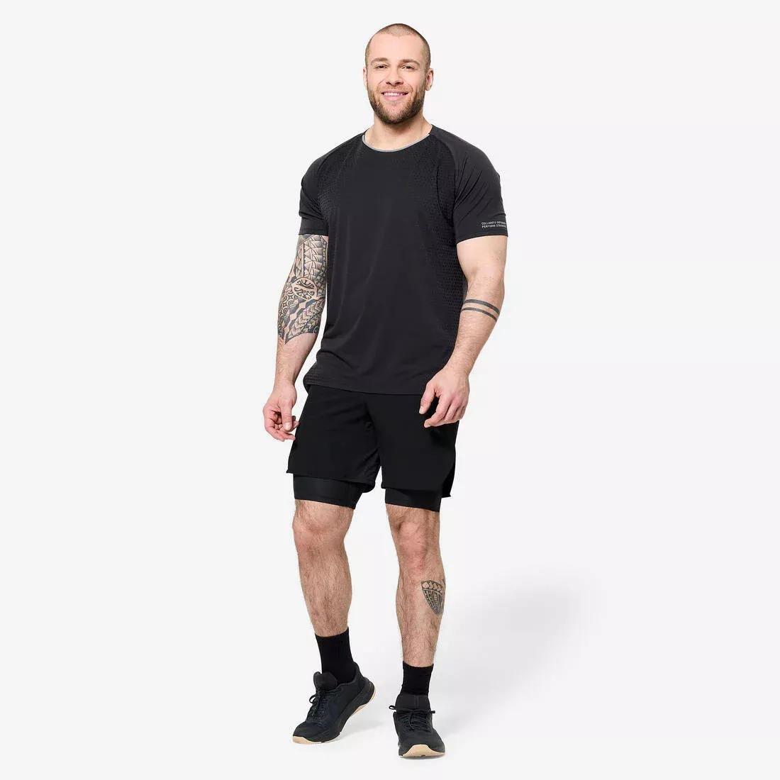 Breathable & Light Cross Training Shorts Celliant, Beige, No Color, large image number 4