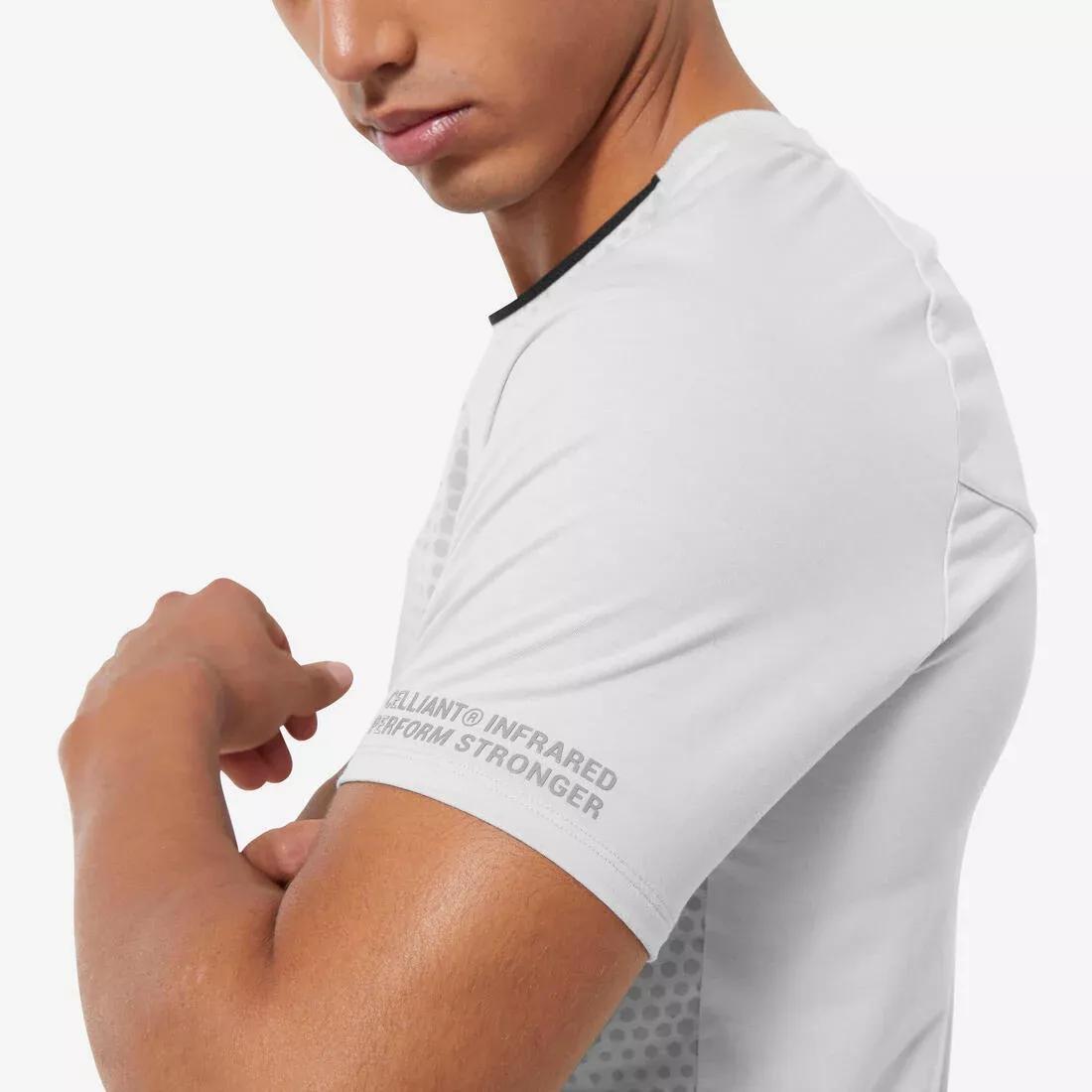 Men Cross Training Breathable Short-Sleeved Performance T-Shirt, Beige, No Color, large image number 8