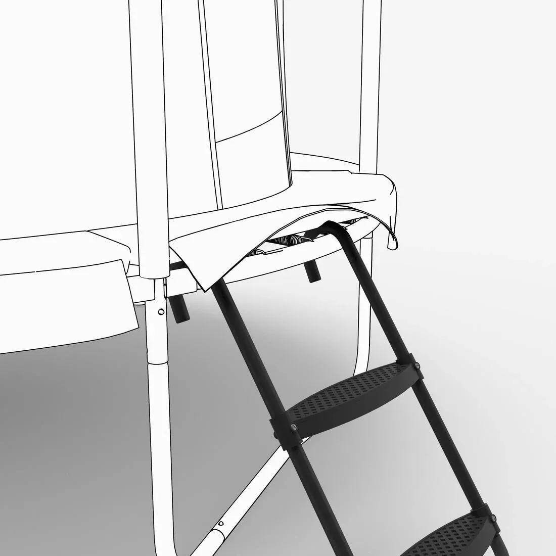 2-Step Ladder For 240 & 300 Trampolines, Black, No Color, large image number 5