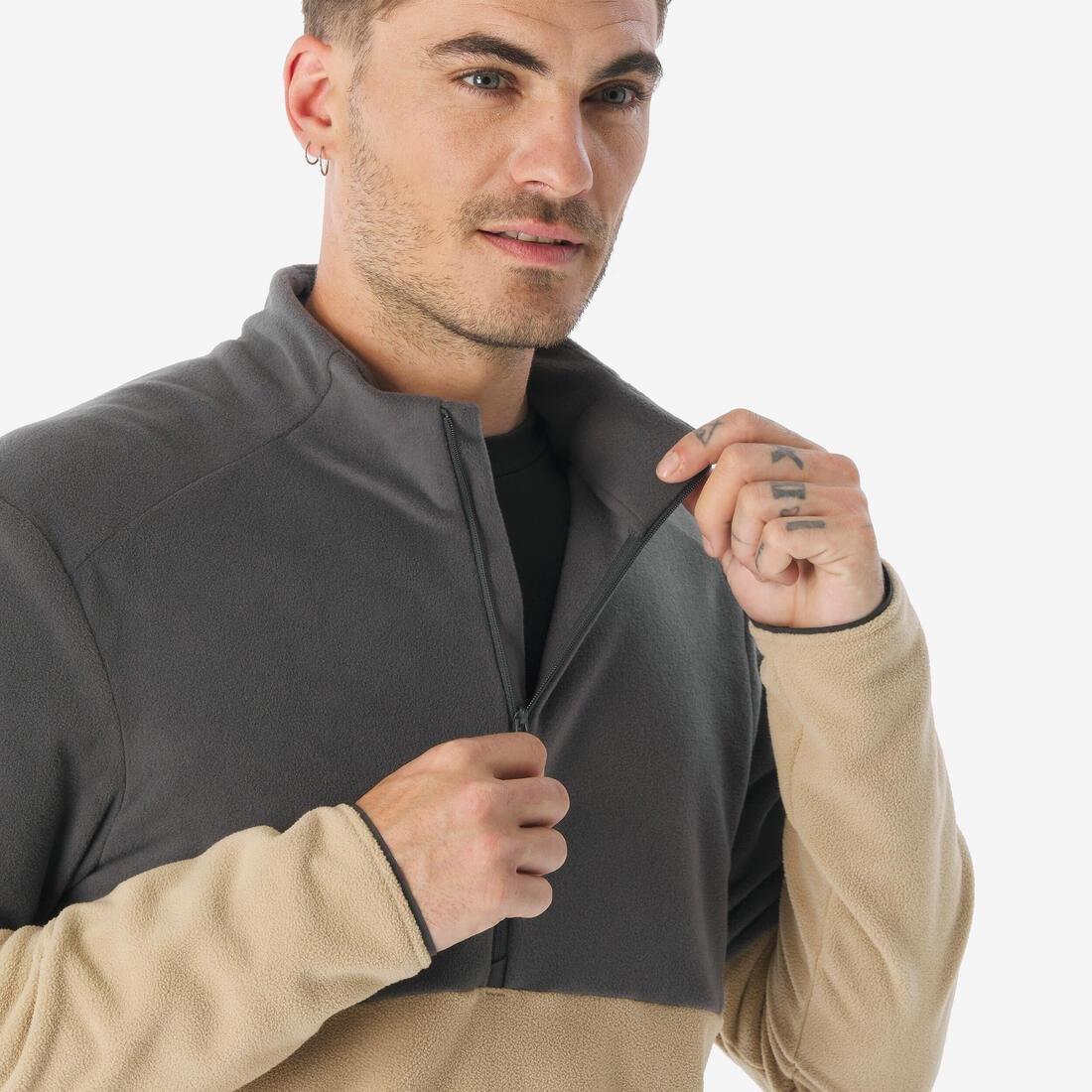 QUECHUA--FLEECE MH500 1/2 ZIP BEIGE M, No Color, large image number 4