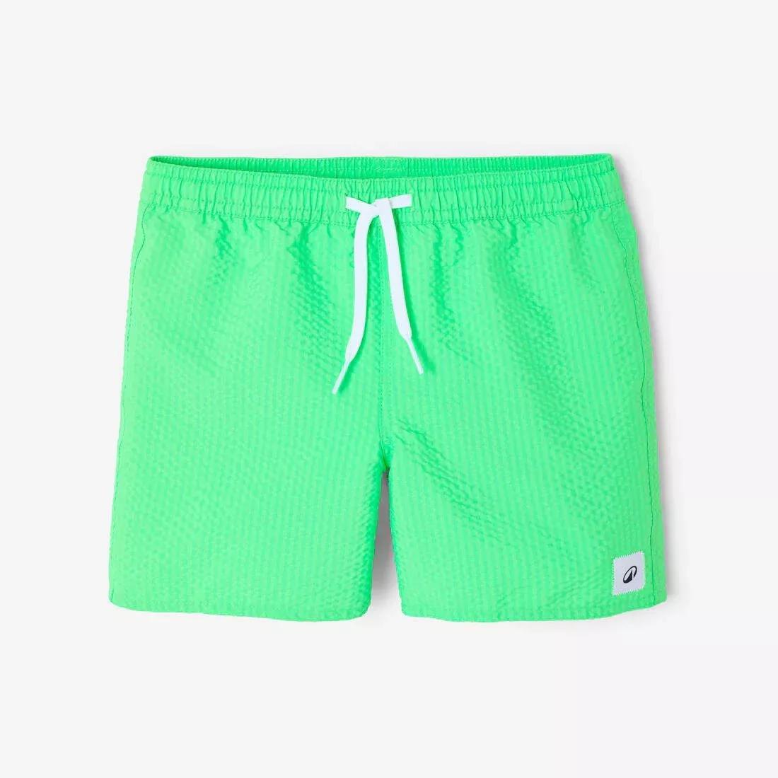 Kids Surfing Swim Shorts - 100 Textured, Green, No Color, large image number 0
