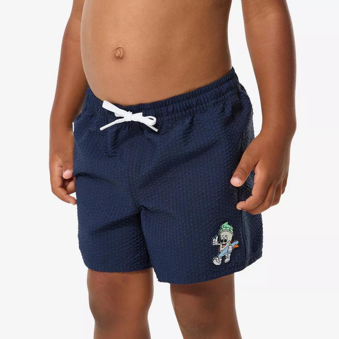 Kids Surfing Swim Shorts - 100 Textured, Green, No Color, large image number 1