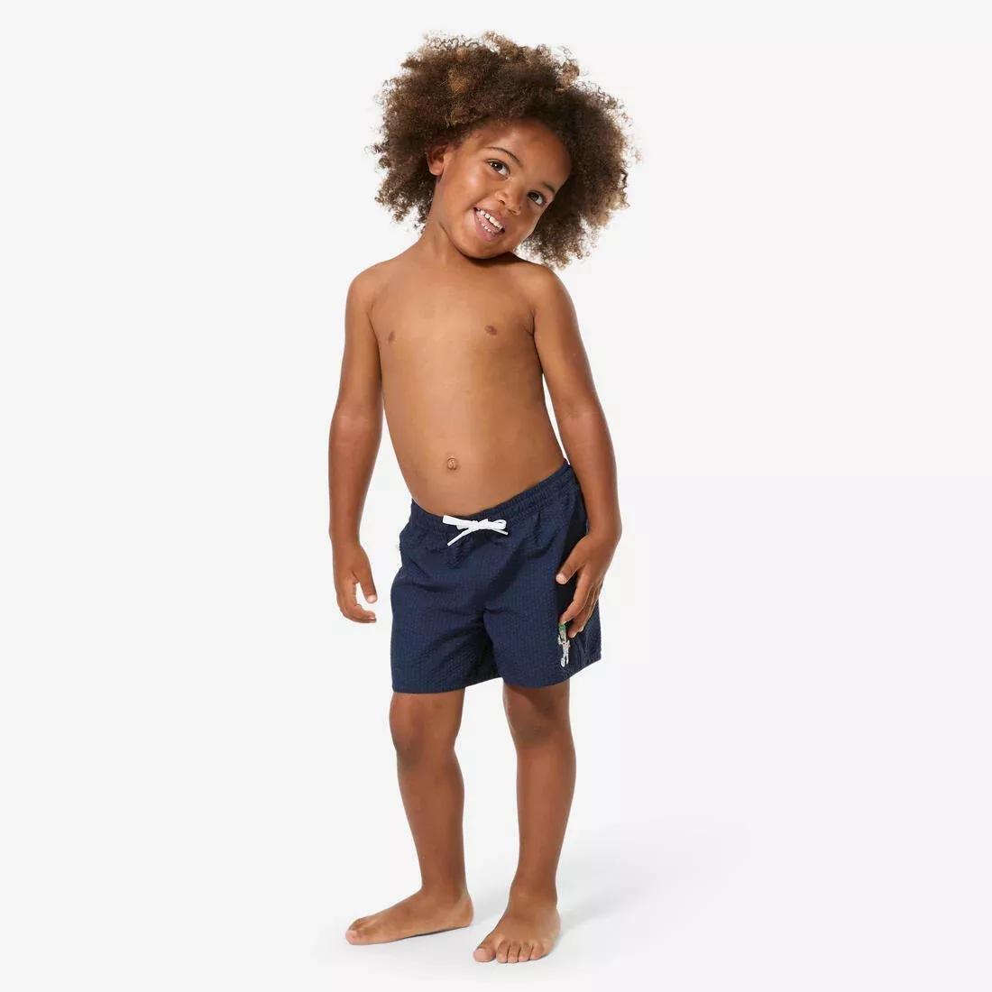 Kids Surfing Swim Shorts - 100 Textured, Green, No Color, large image number 2