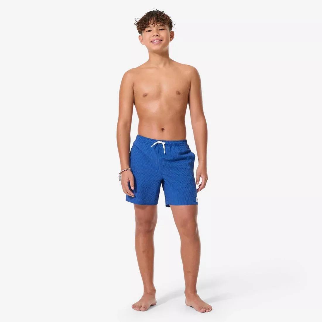 Kids Surfing Swim Shorts - 100 Seersucker, Green, No Color, large image number 3