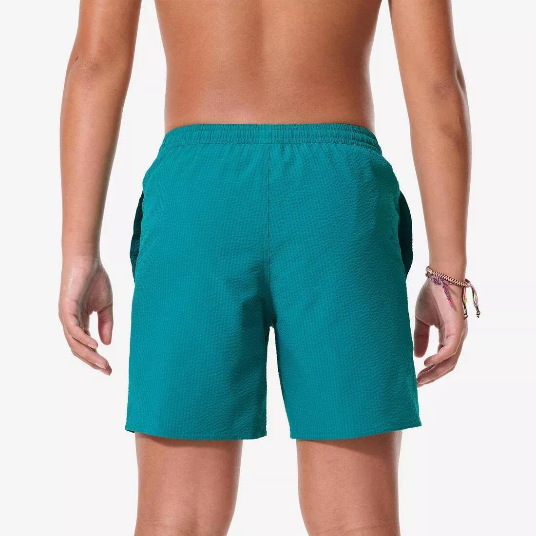Kids Surfing Swim Shorts - 100 Seersucker, Green, No Color, large image number 4