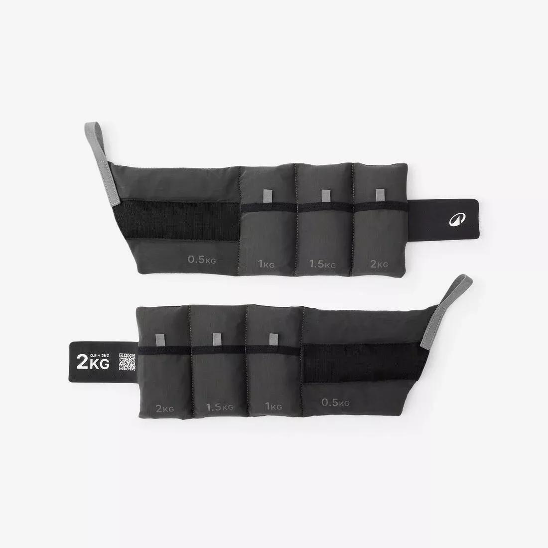 0.5 to 2 kg Adjustable Wrists and Ankle Weights, Grey, No Color, large image number 1