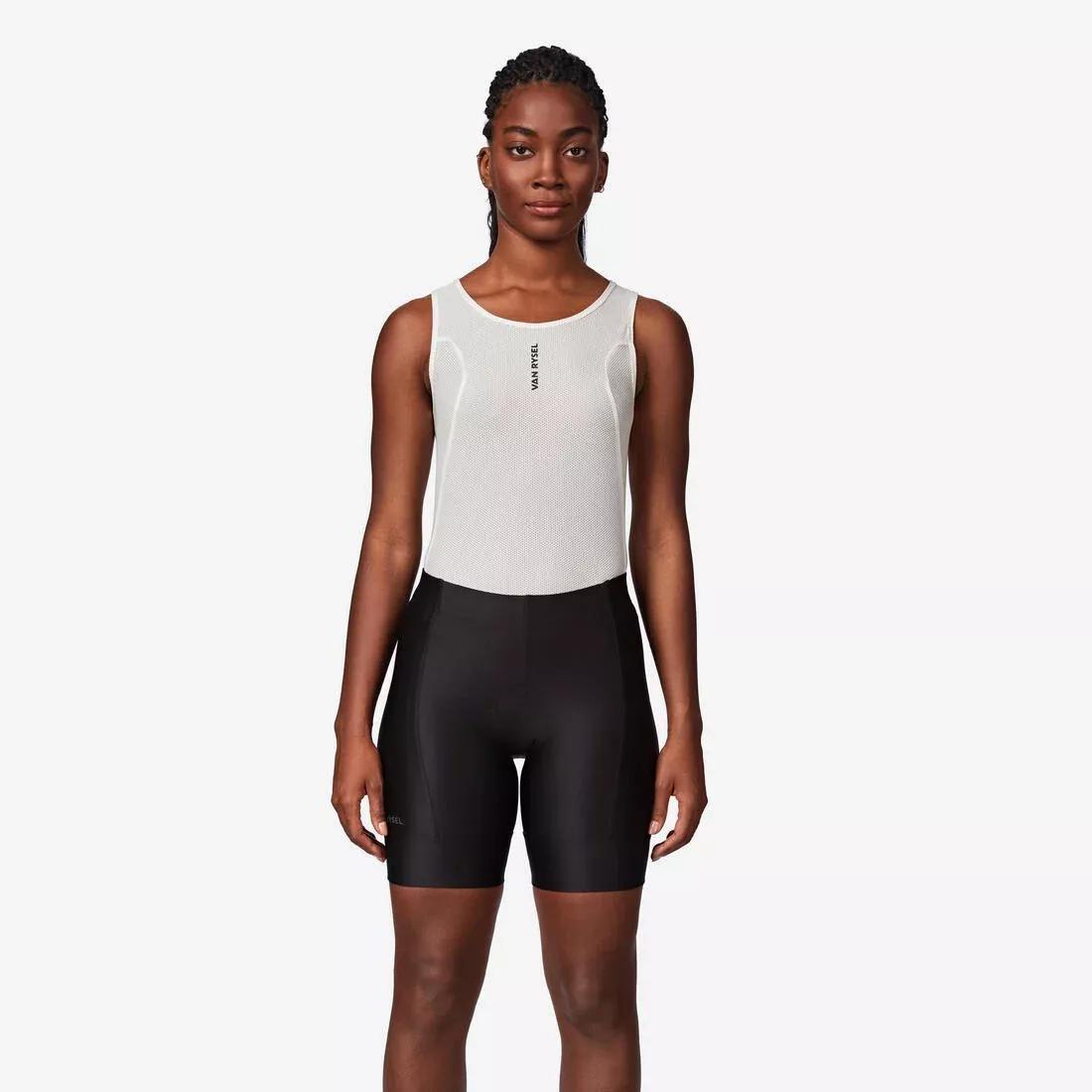 Women Road Cycling Bibless Shorts Essential, Black, No Color, medium