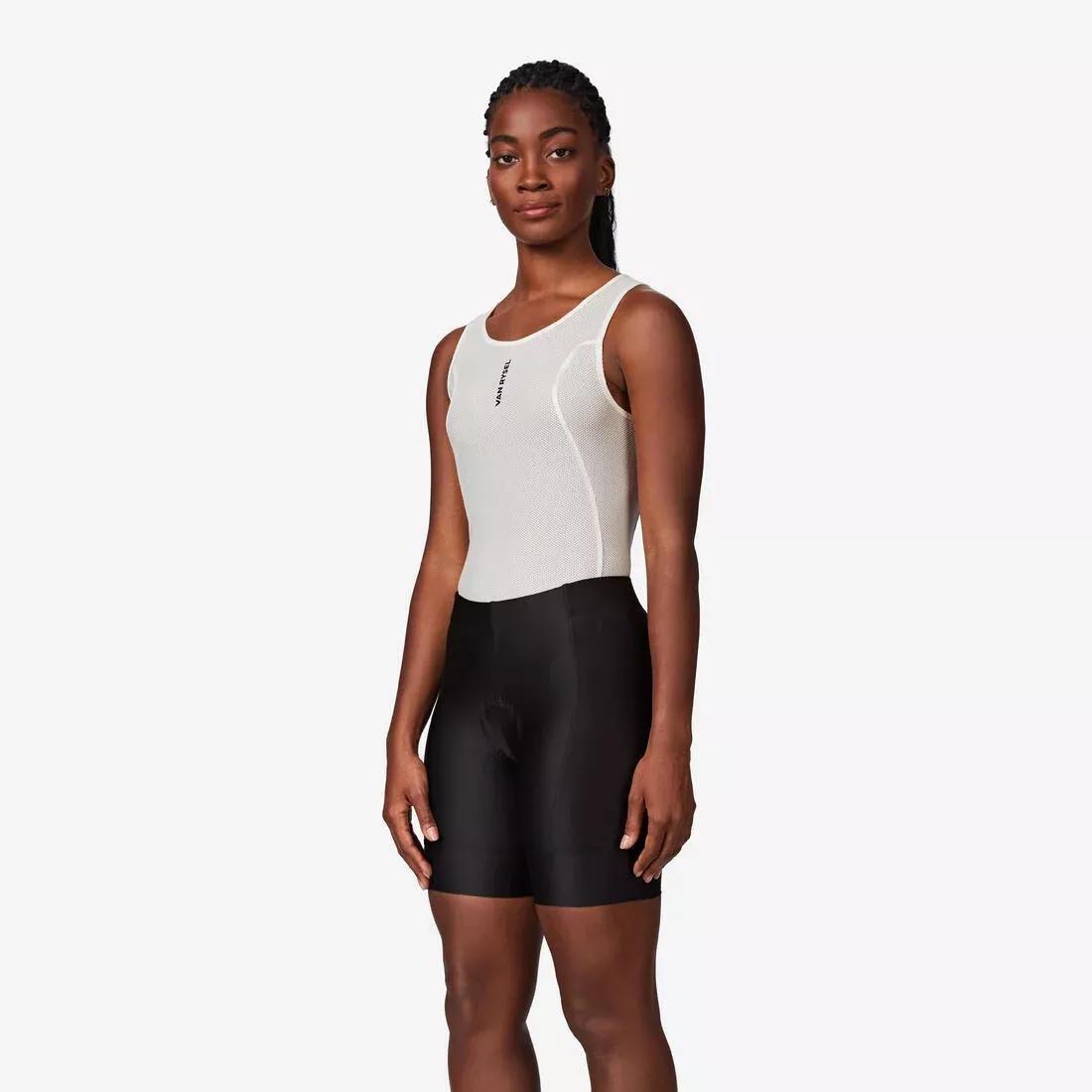 Women Road Cycling Bibless Shorts Essential, Black, No Color, large image number 3
