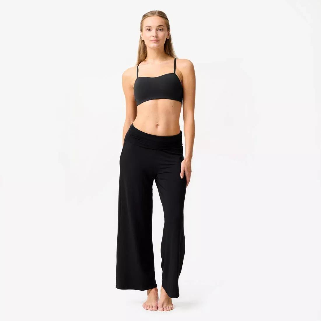 Women Soft Strappy Light Support Sports Bra, Black, No Color, large image number 1