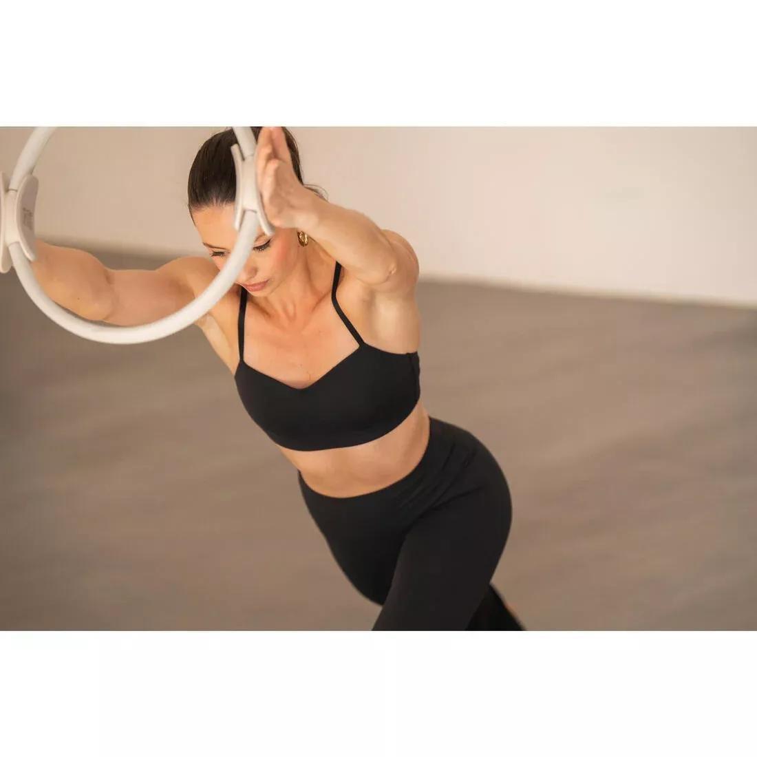 Women Soft Strappy Light Support Sports Bra, Black, No Color, large image number 5
