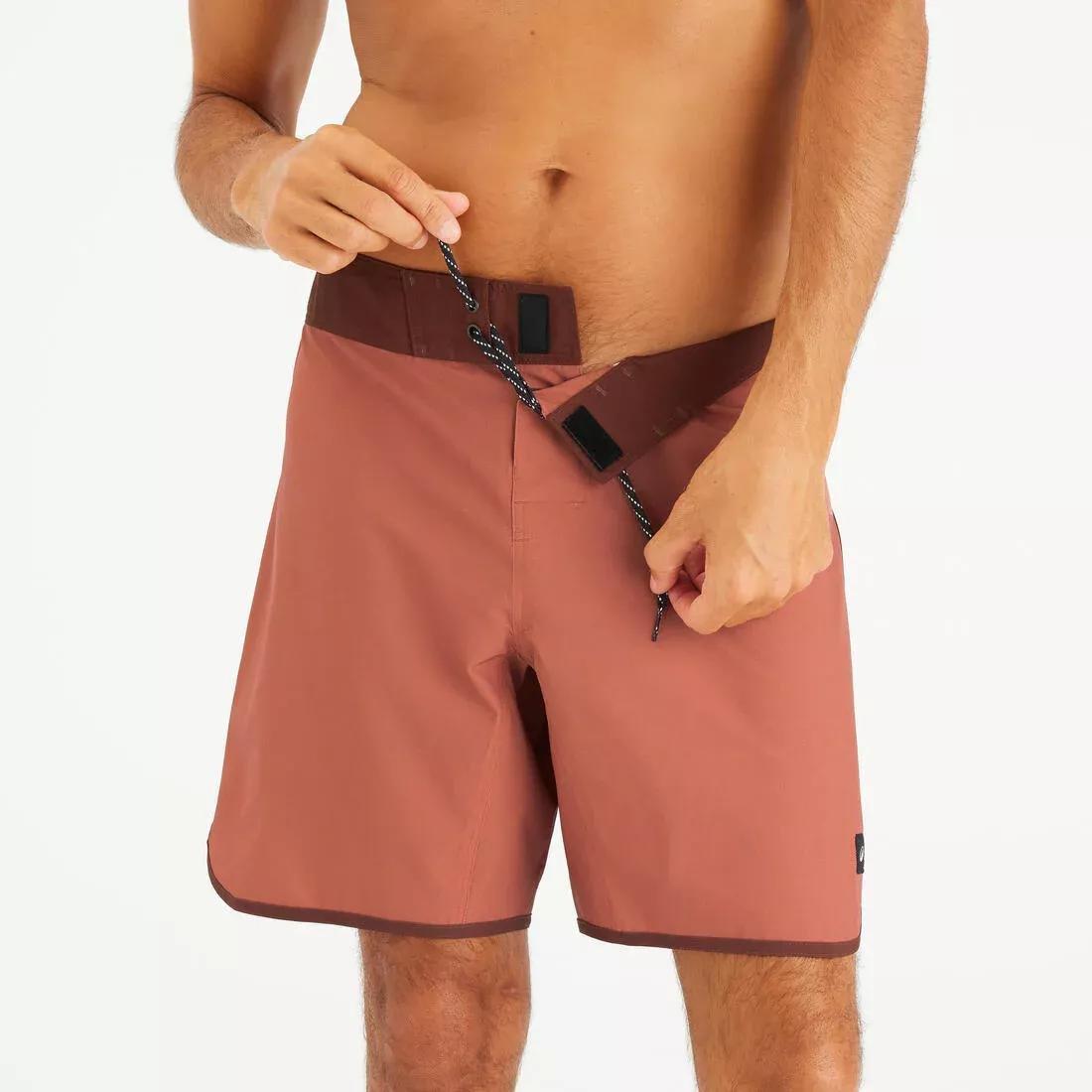 Men Surfing Boardshorts Mid-Length Surf Shorts 18&rdquo; - 500 Marin, Grey, No Color, large image number 3