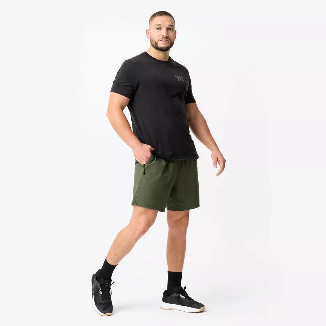 Men Lightweight Stretch Sport T-Shirt, Beige, No Color, large image number 3