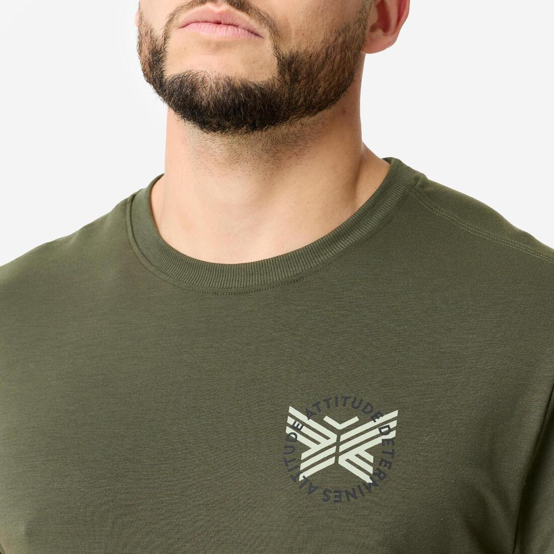 Men Lightweight Stretch Sport T-Shirt, Beige, No Color, large image number 5