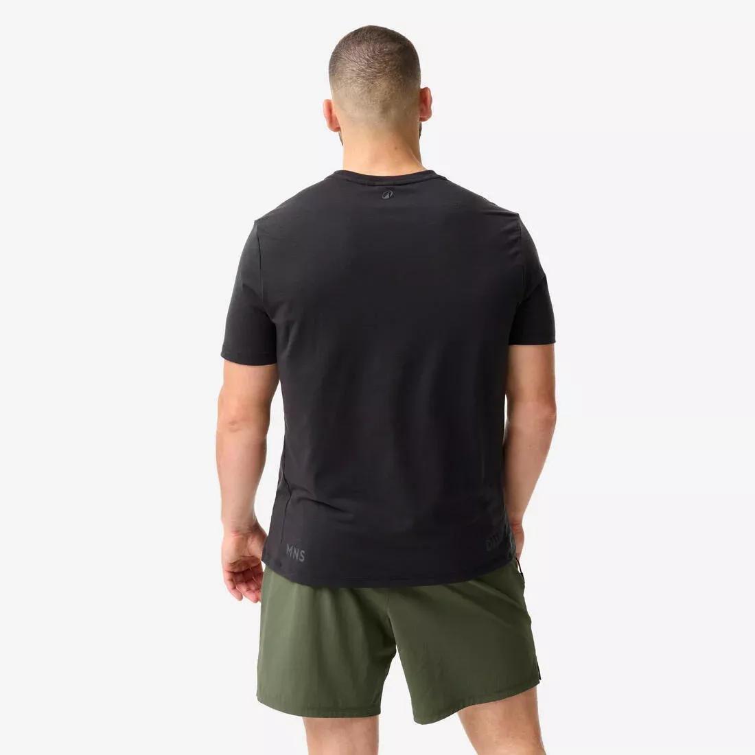 Men Lightweight Stretch Sport T-Shirt, Beige, No Color, large image number 6