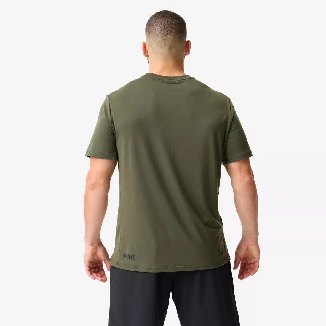 Men Lightweight Stretch Sport T-Shirt, Beige, No Color, large image number 7