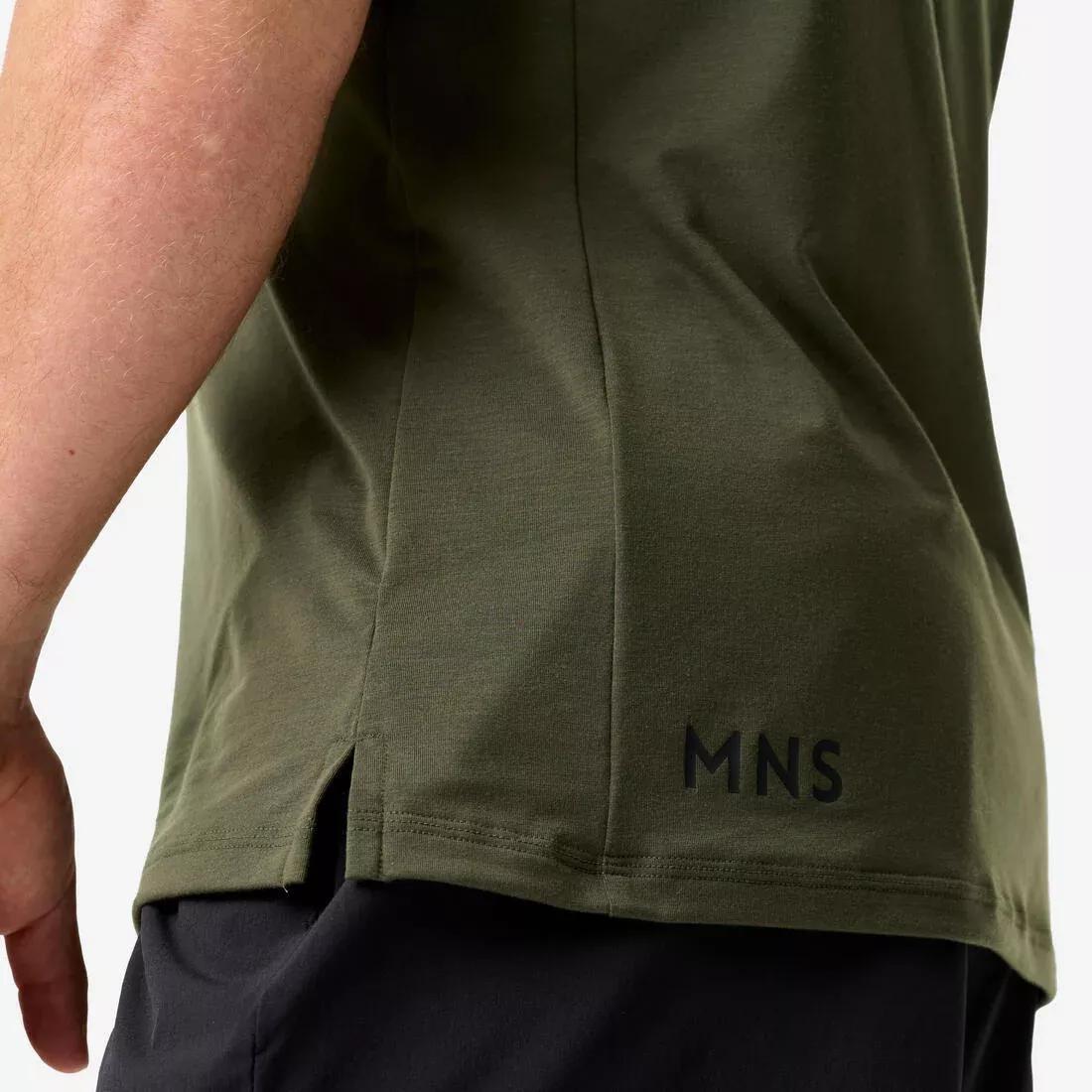 Men Lightweight Stretch Sport T-Shirt, Beige, No Color, large image number 8