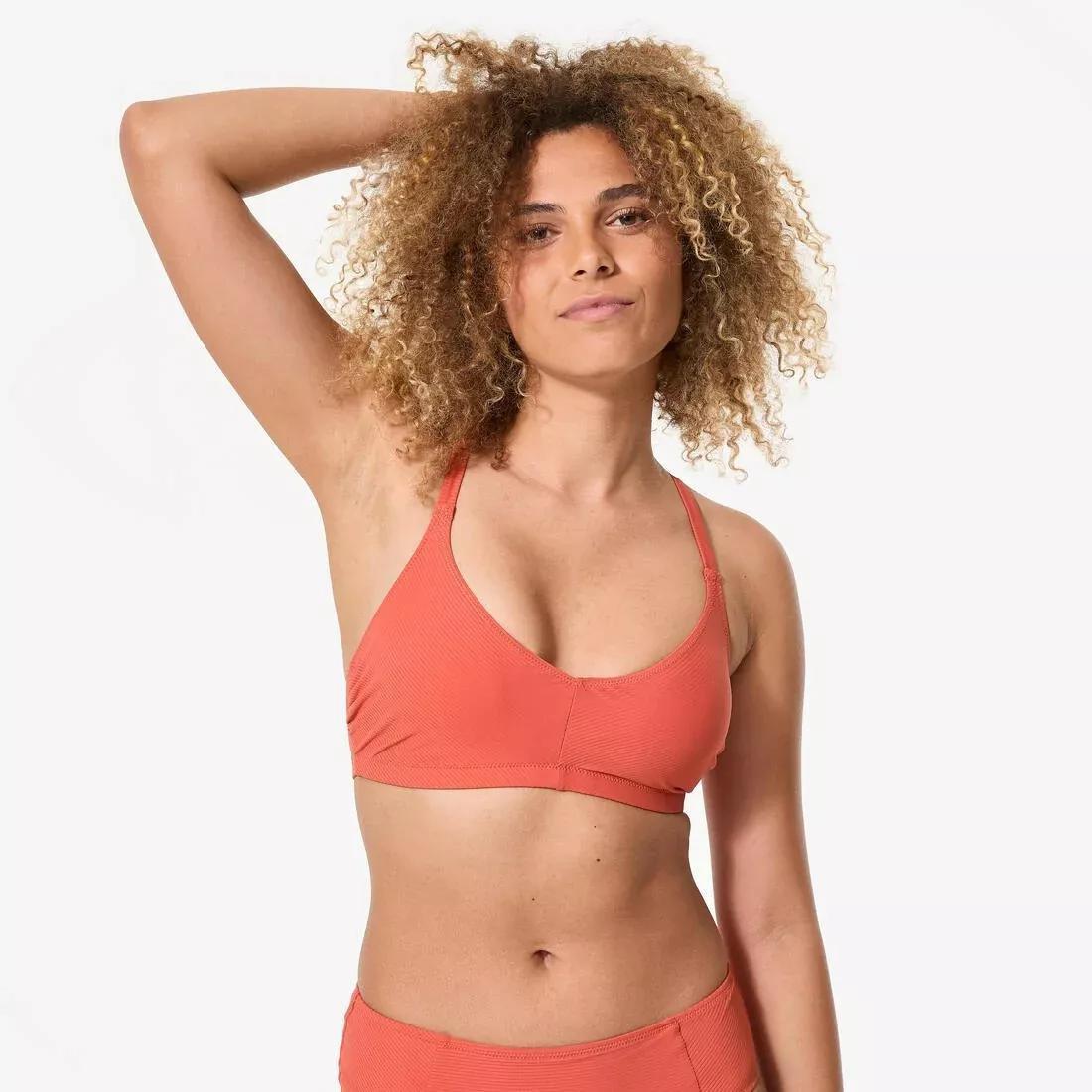 Women Swimming Textured Crop Top Swimsuit Top - Lila Simy Terracotta, Orange, No Color, large image number 0
