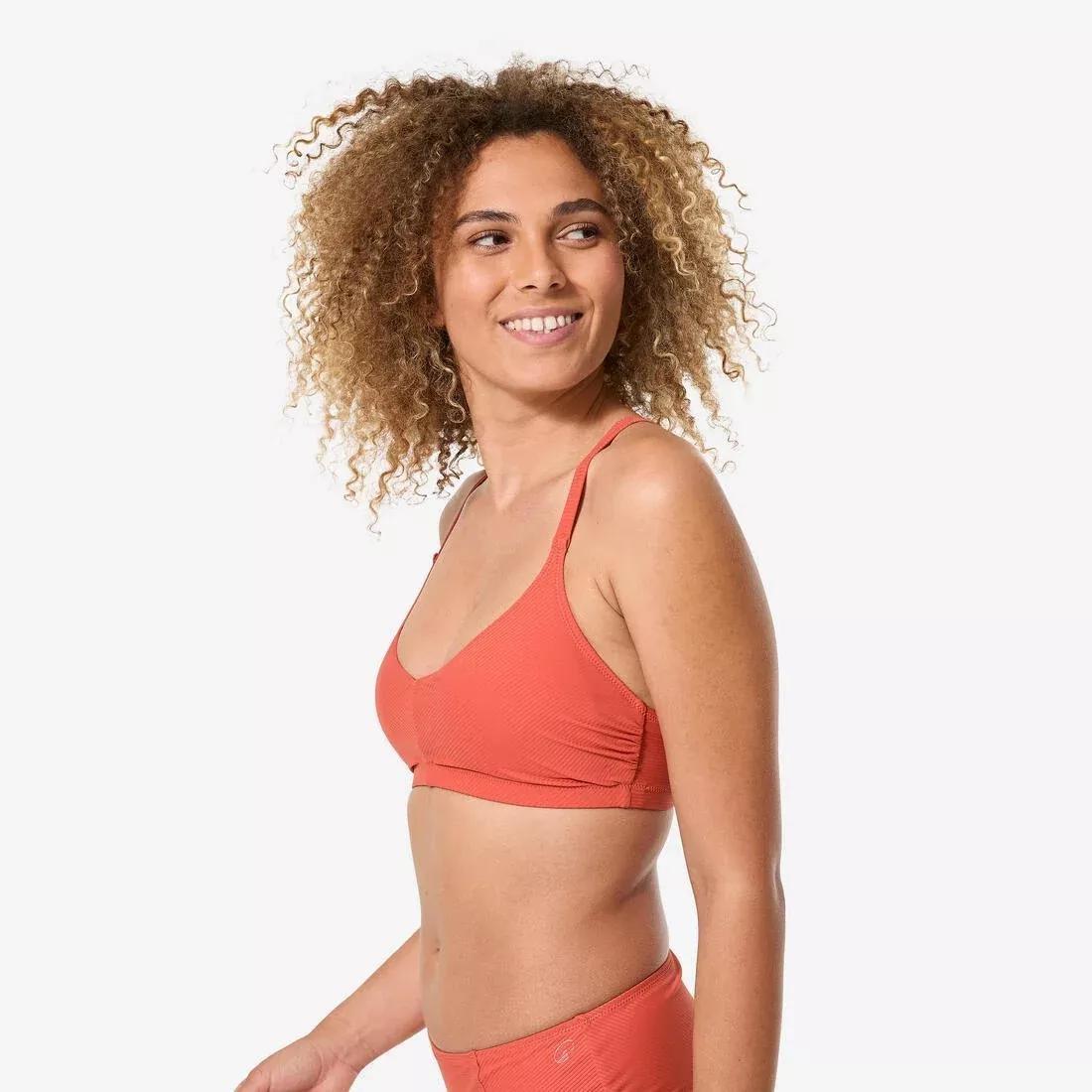 Women Swimming Textured Crop Top Swimsuit Top - Lila Simy Terracotta, Orange, No Color, large image number 3