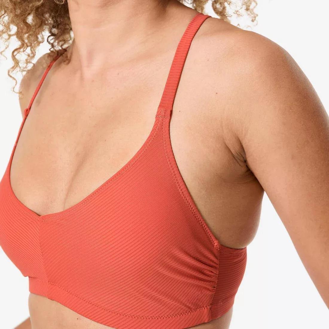 Women Swimming Textured Crop Top Swimsuit Top - Lila Simy Terracotta, Orange, No Color, large image number 5