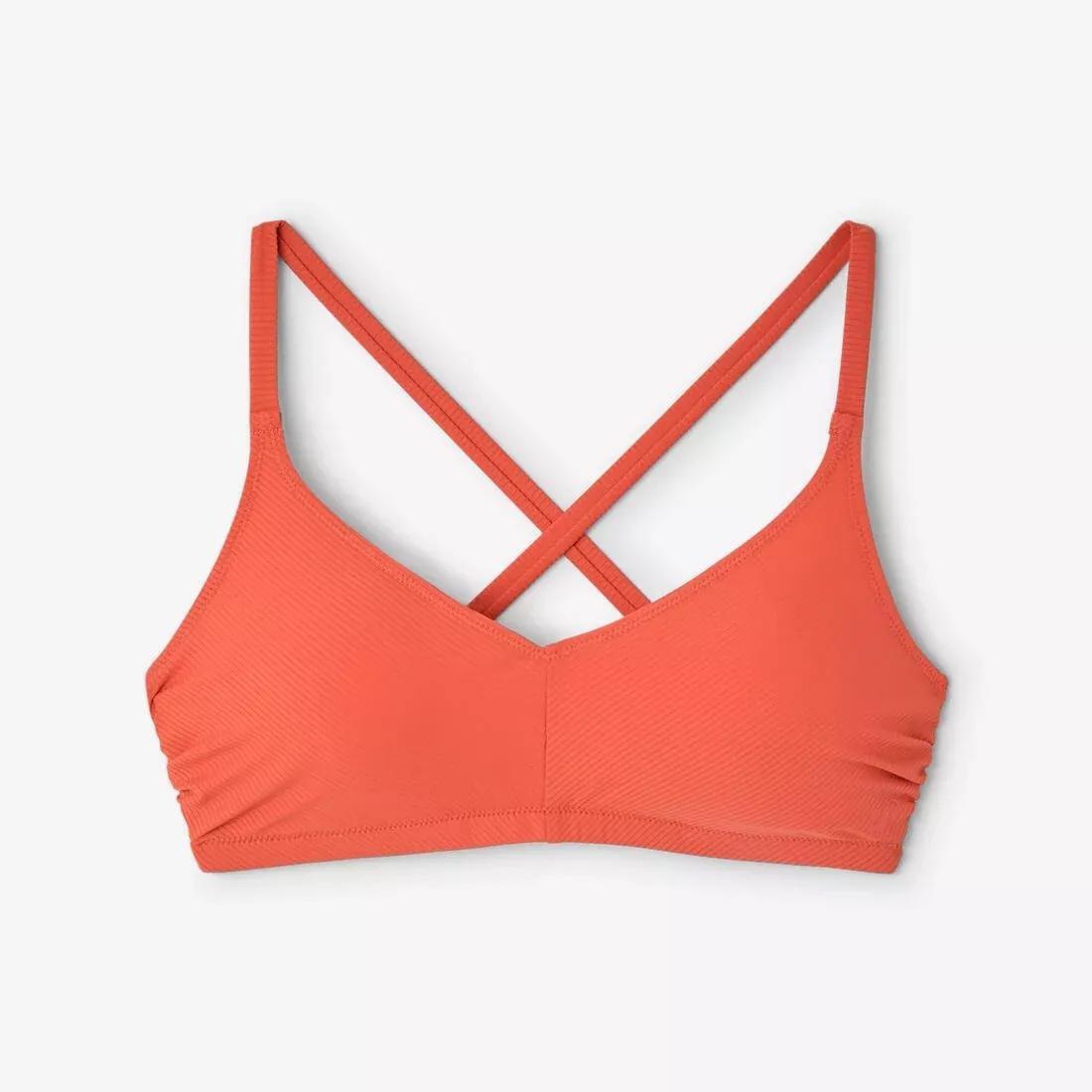 Women Swimming Textured Crop Top Swimsuit Top - Lila Simy Terracotta, Orange, No Color, large image number 6
