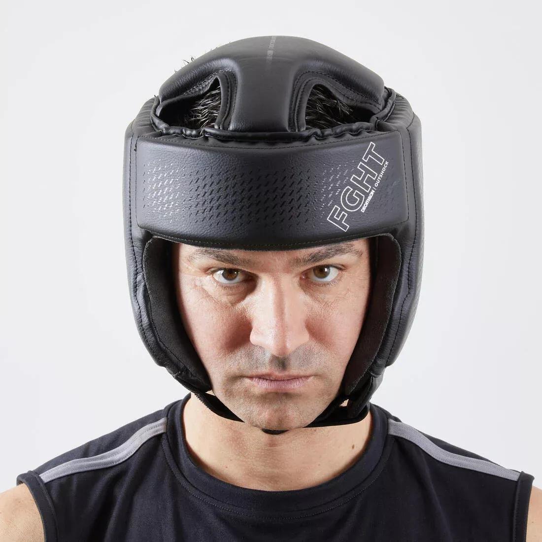 Adults Boxing Open Face Headguard 900, Black, No Color, large image number 2