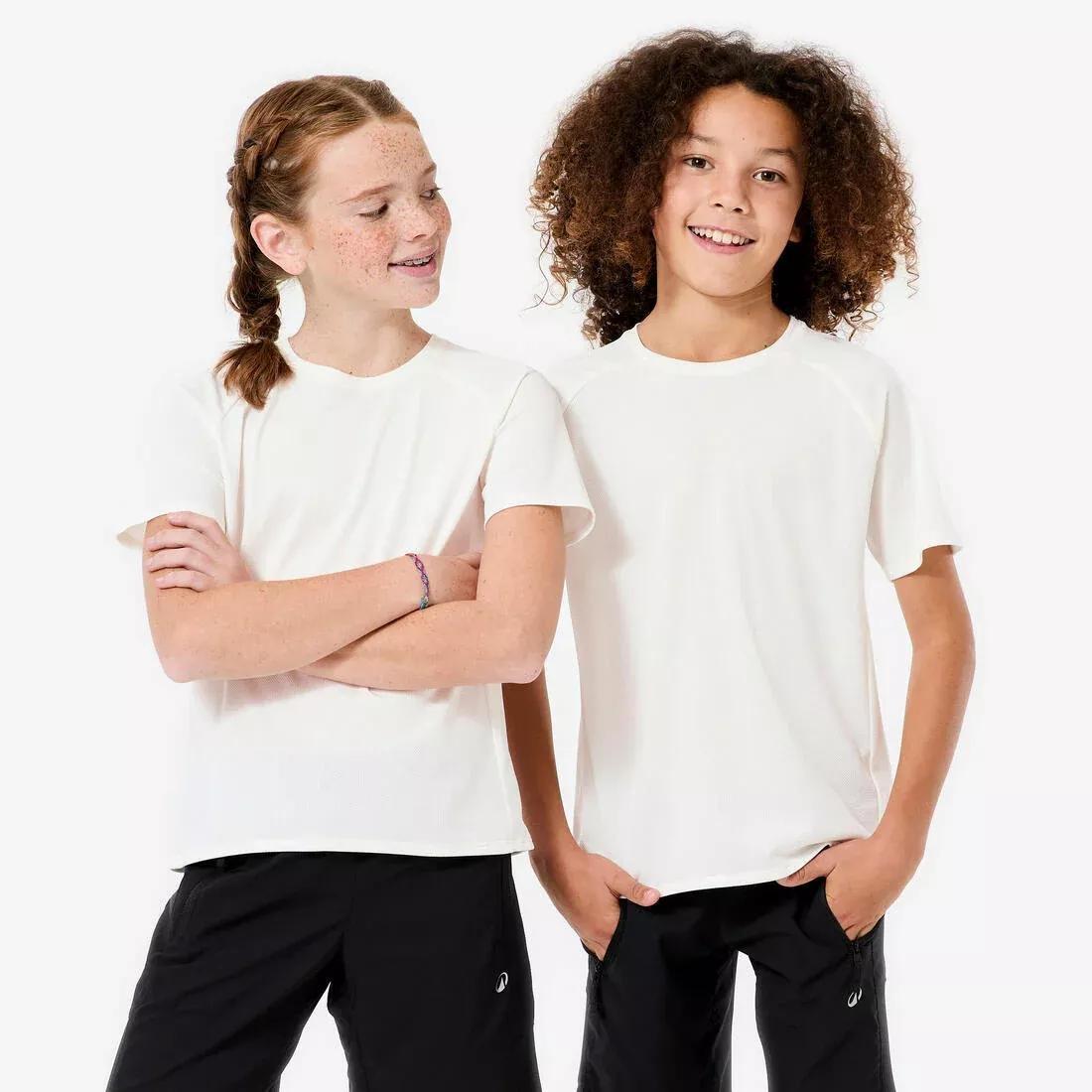 Kids Unisex Plain Synthetic T-Shirt, Black, No Color, large image number 1