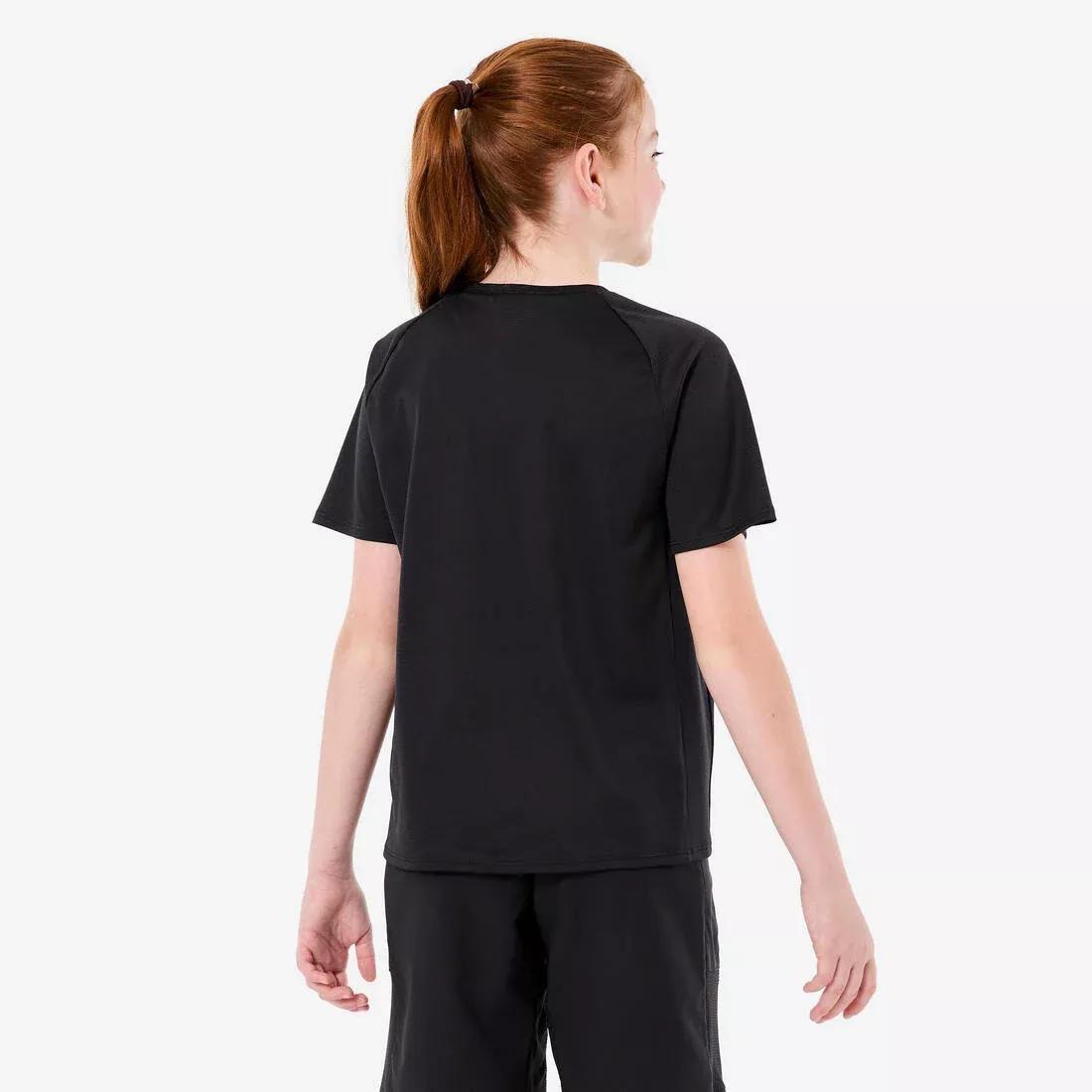 Kids Unisex Plain Synthetic T-Shirt, Black, No Color, large image number 7