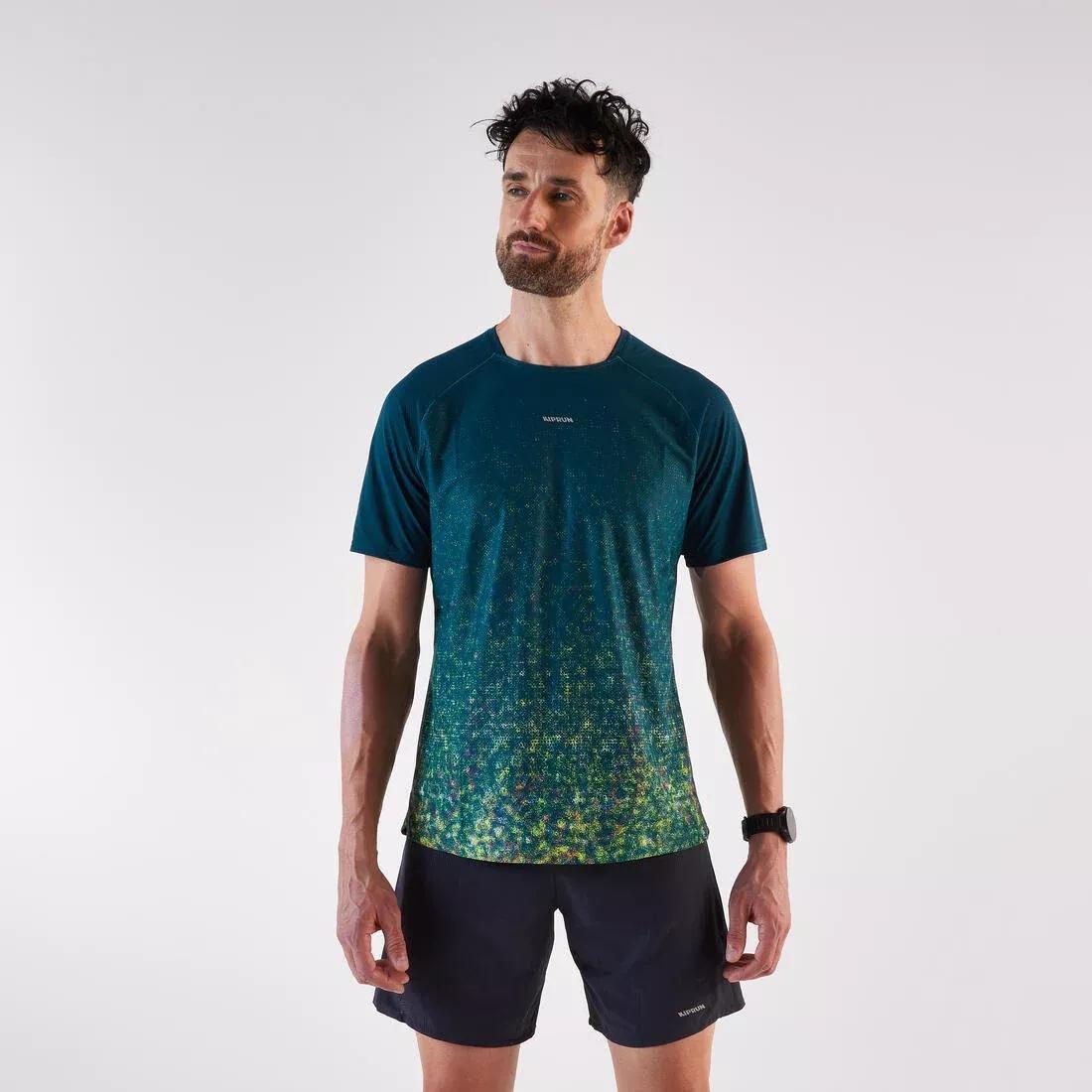 Men Trail Running T-Shirt - Kiprun Run 500, Blue, No Color, large image number 0