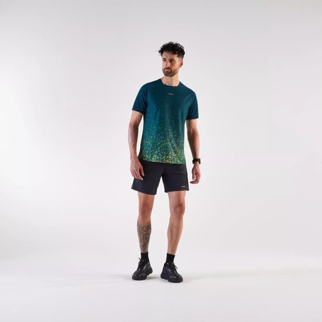 Men Trail Running T-Shirt - Kiprun Run 500, Blue, No Color, large image number 2