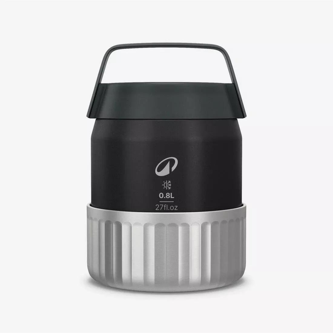 0.8L S Steel Insulated Food Storage Container - 900 For Camping, Hiking & Trekking, Grey, No Color, medium