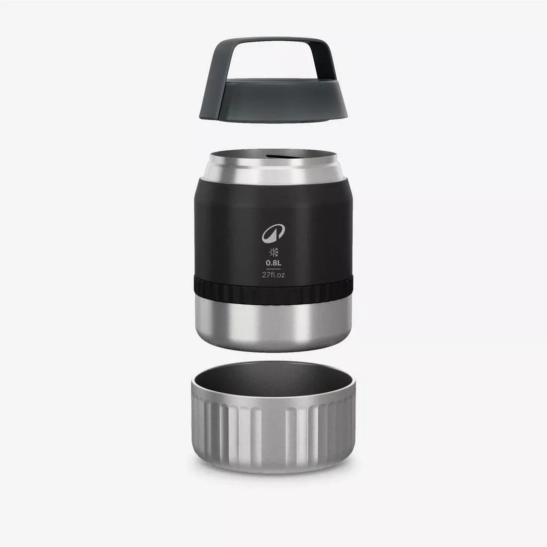 0.8L S Steel Insulated Food Storage Container - 900 For Camping, Hiking & Trekking, Grey, No Color, large image number 1