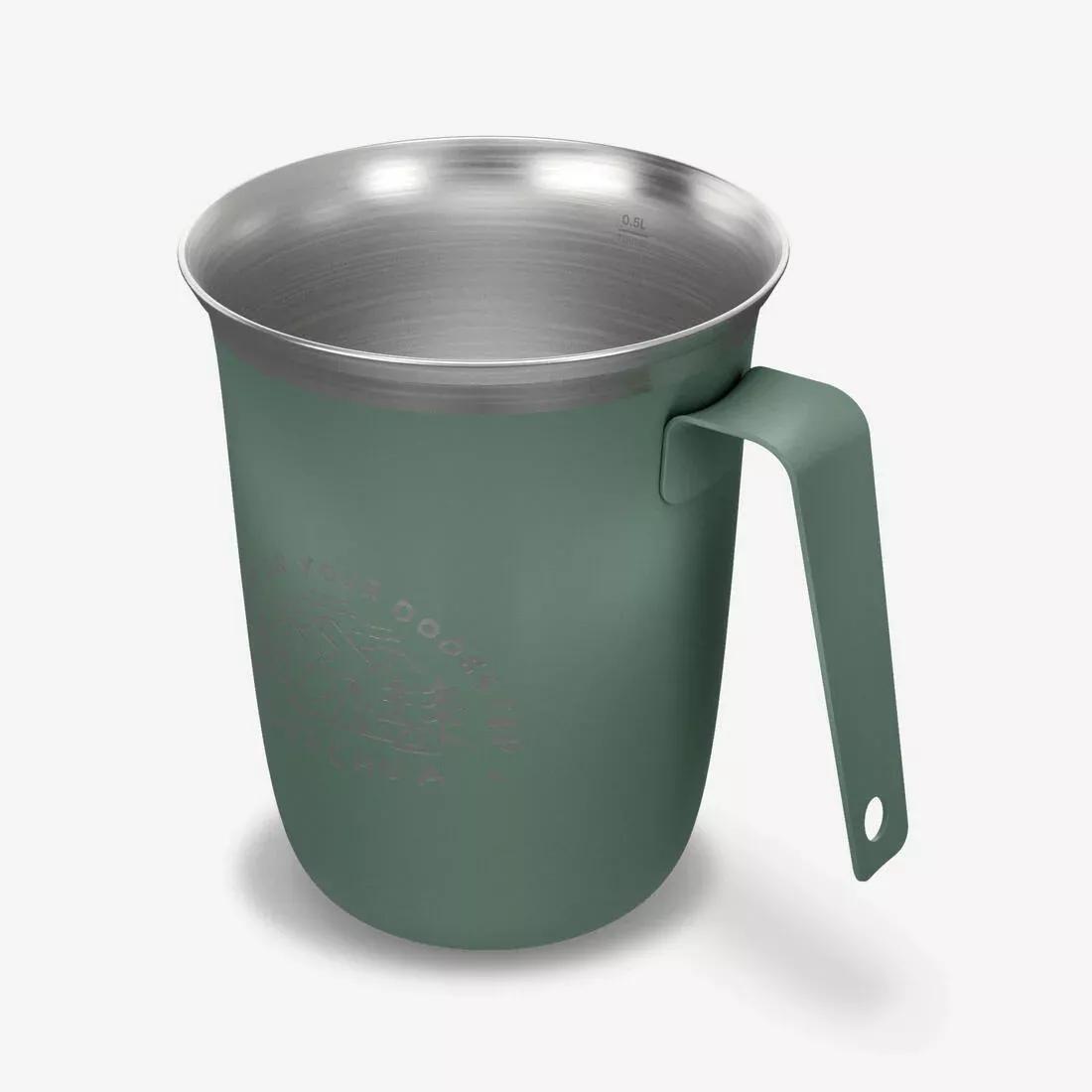 0.5L Stainless Steel Camping Cup, Black, No Color, large image number 4