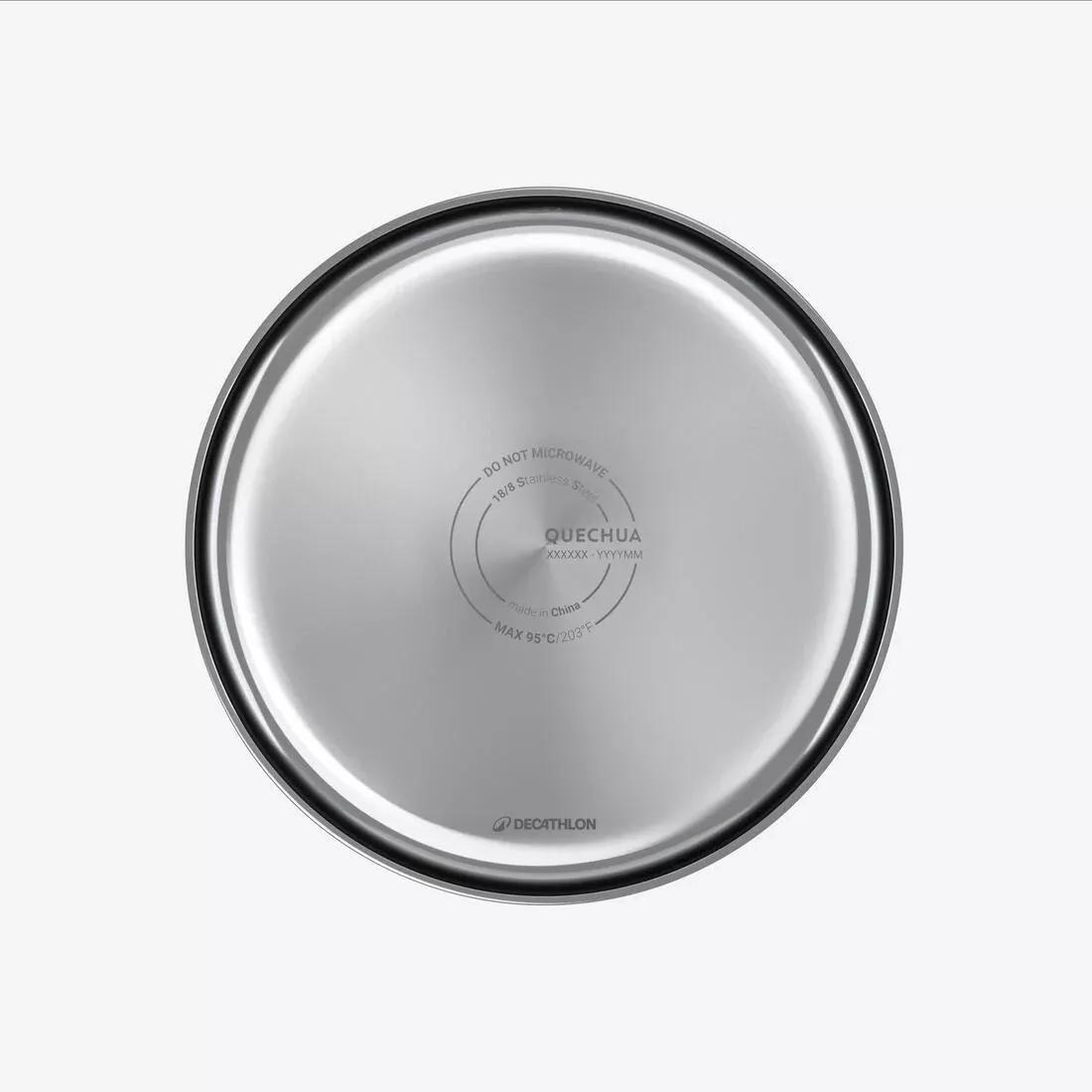 Normal L Size Stainless Steel Camping Plate - Diam 19 cm, Grey, No Color, medium