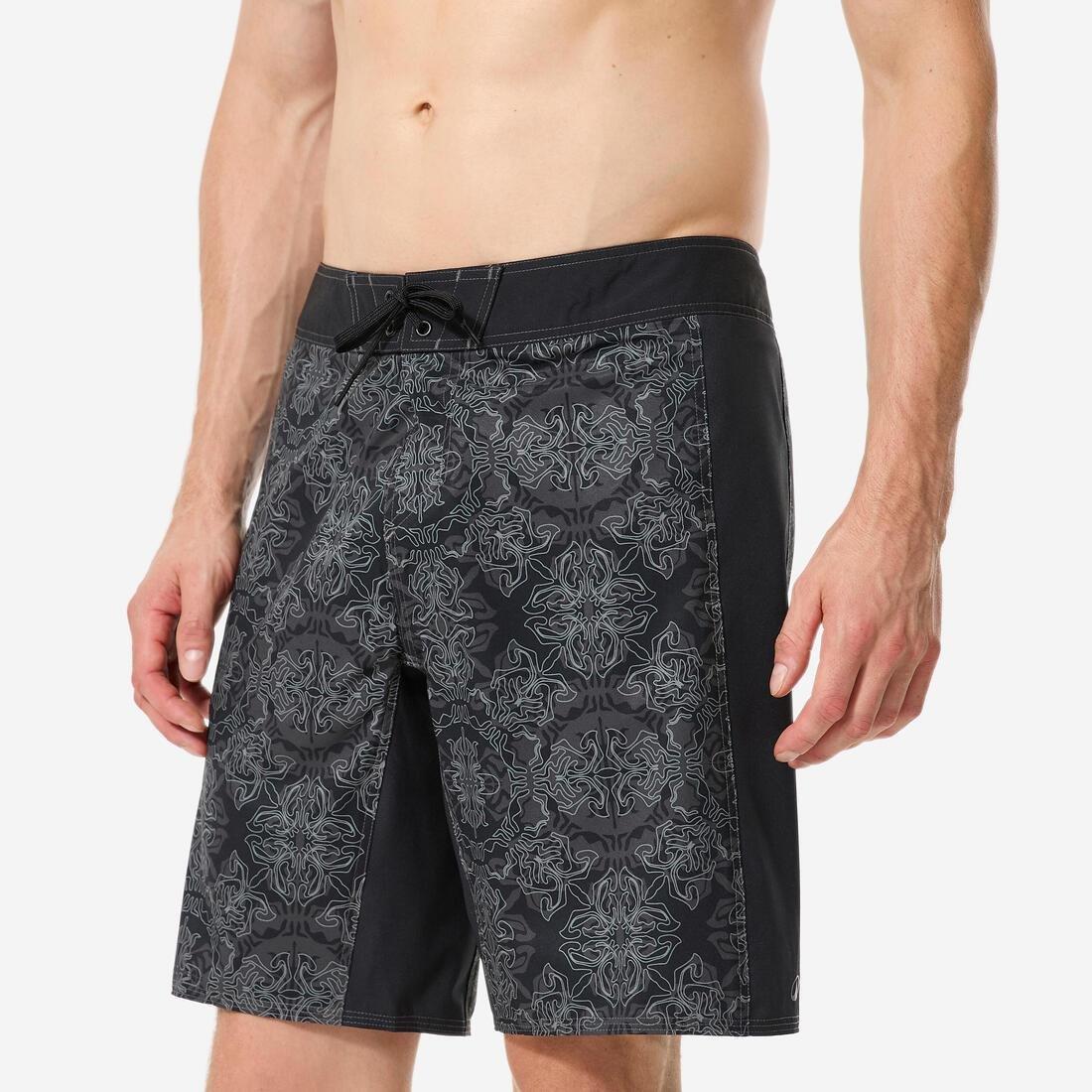 Men Surfing Boardshorts Long Swim Shorts 19&rdquo; - 500 Arch Alex, Khaki, No Color, large image number 3