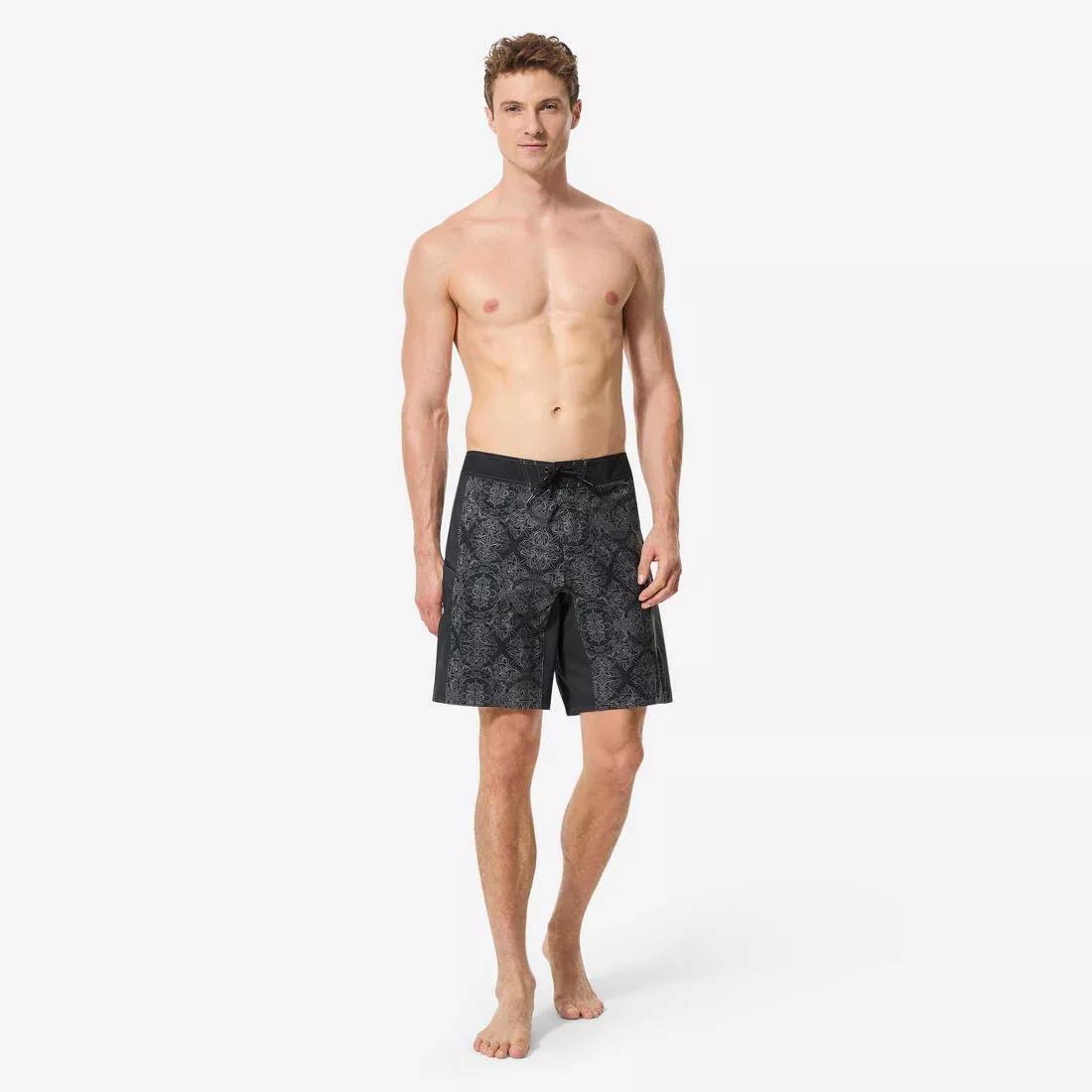 Men Surfing Boardshorts Long Swim Shorts 19&rdquo; - 500 Arch Alex, Khaki, No Color, large image number 4