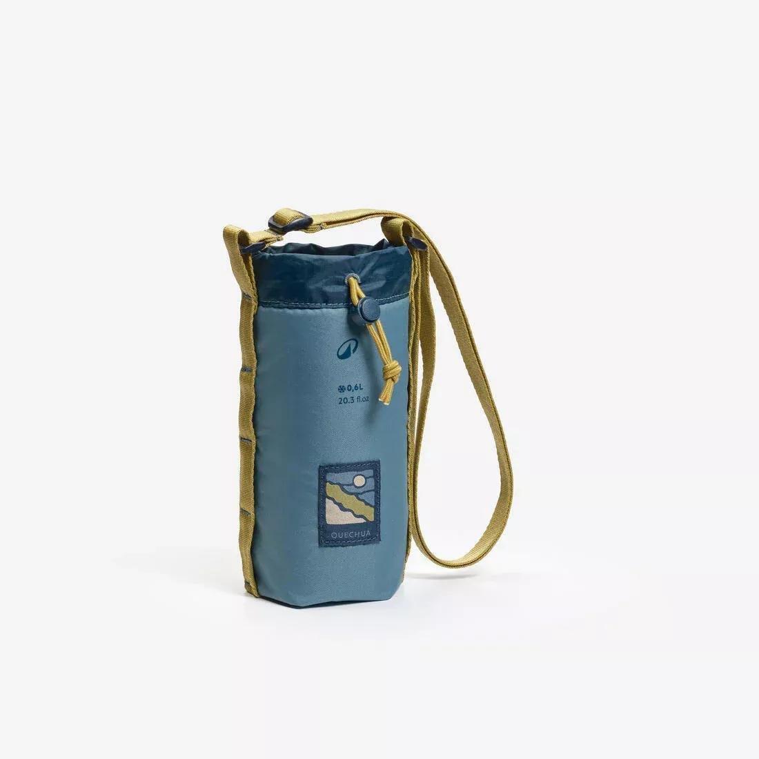 Isothermal cover for hiking flasks - up to 0.6 L with shoulder strap and pocket, Khaki, No Color, large image number 0