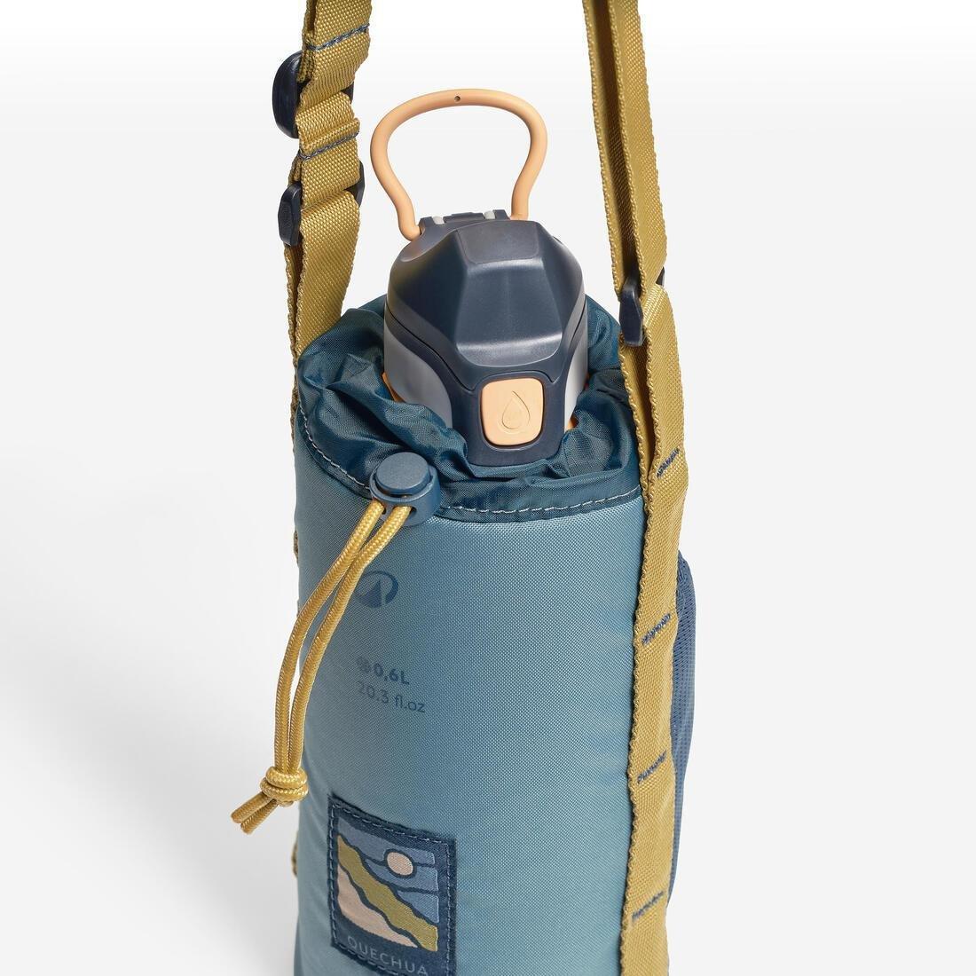 Isothermal cover for hiking flasks - up to 0.6 L with shoulder strap and pocket, Khaki, No Color, large image number 1