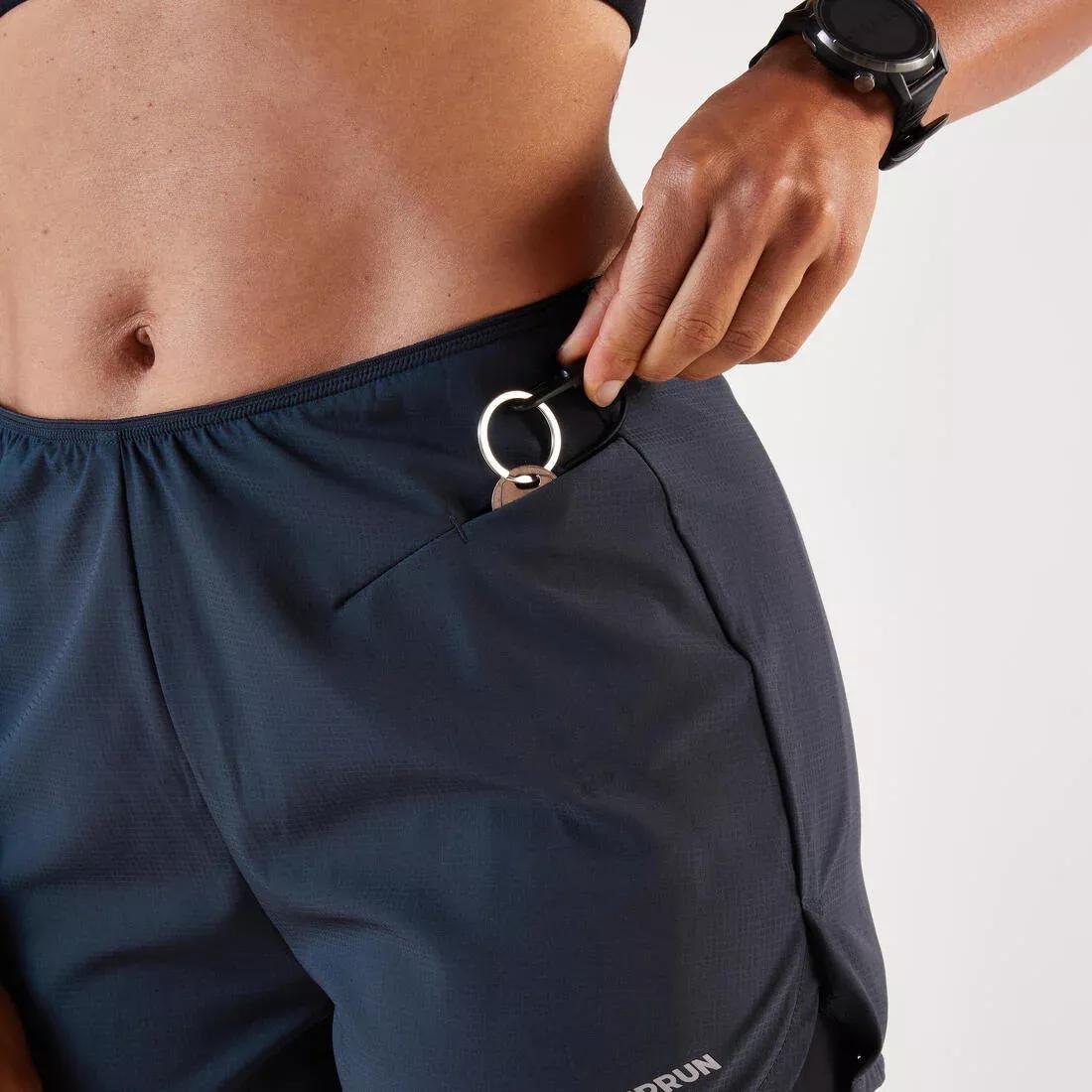 Women 2-in-1 running & trail running shorts - Kiprun Run 500 Comfort, Grey, No Color, large image number 6