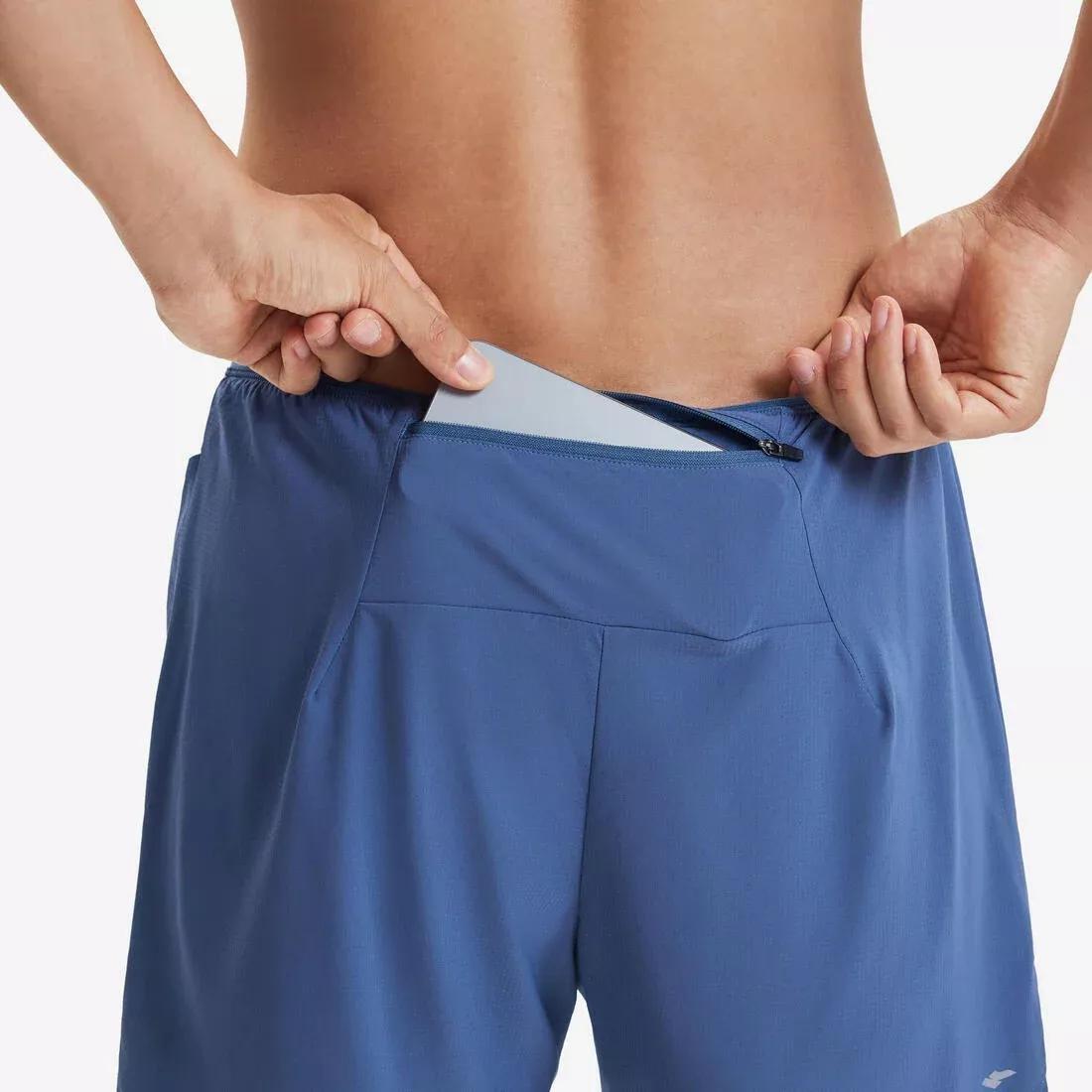 Men 2 In 1 Running Shorts - Kiprun Run 500 Comfort, Blue, No Color, large image number 3