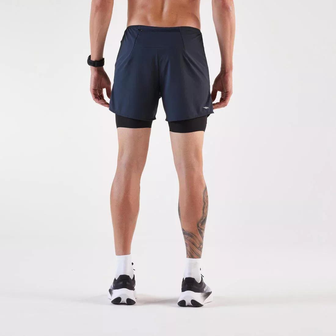 Men 2 In 1 Running Shorts - Kiprun Run 500 Comfort, Grey, No Color, large image number 5