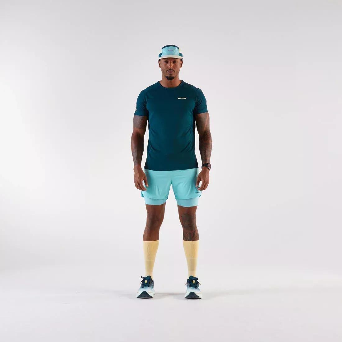 Men 2 In 1 Running Shorts - Kiprun Run 500 Comfort, Grey, No Color, large image number 6