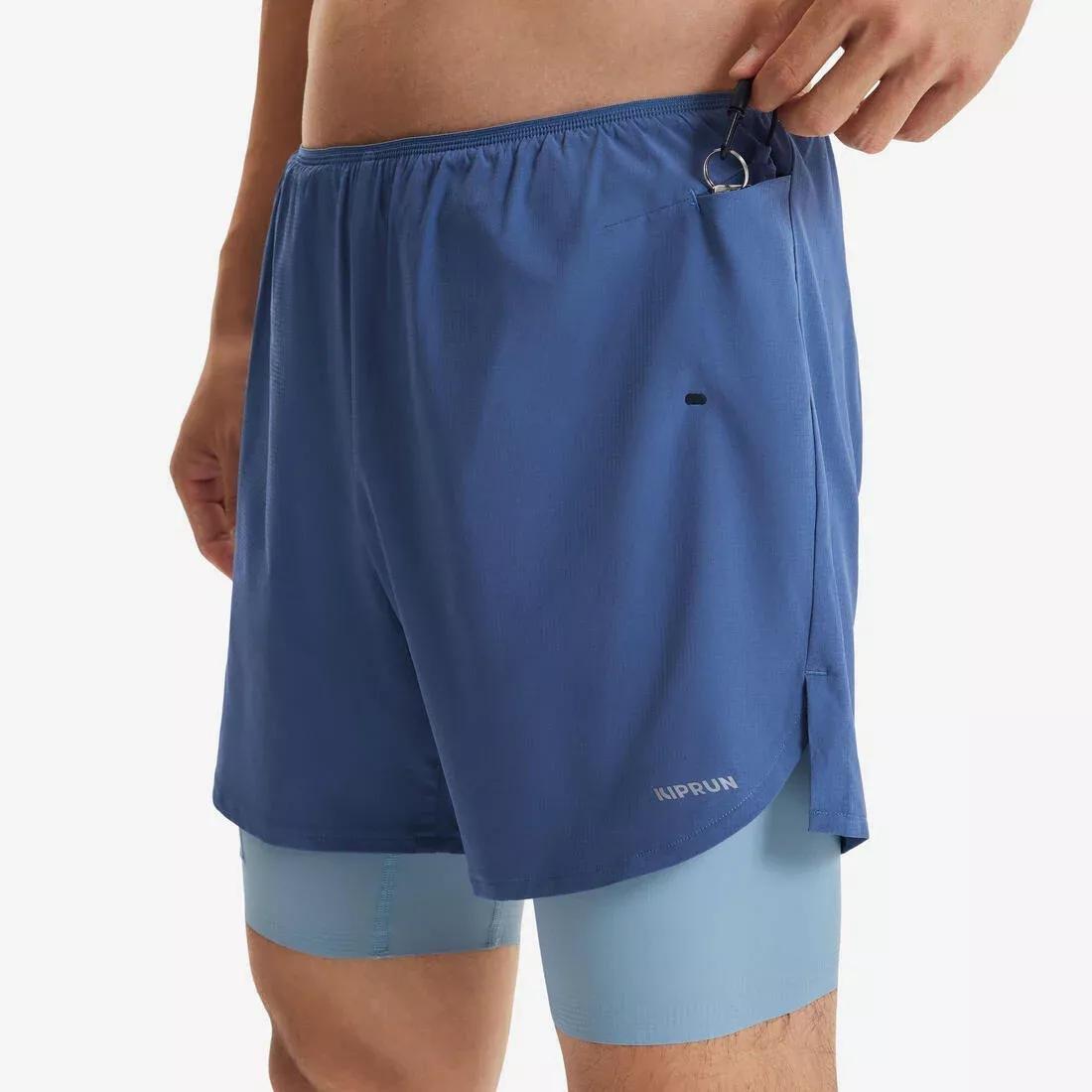 Men 2 In 1 Running Shorts - Kiprun Run 500 Comfort, Grey, No Color, large image number 7