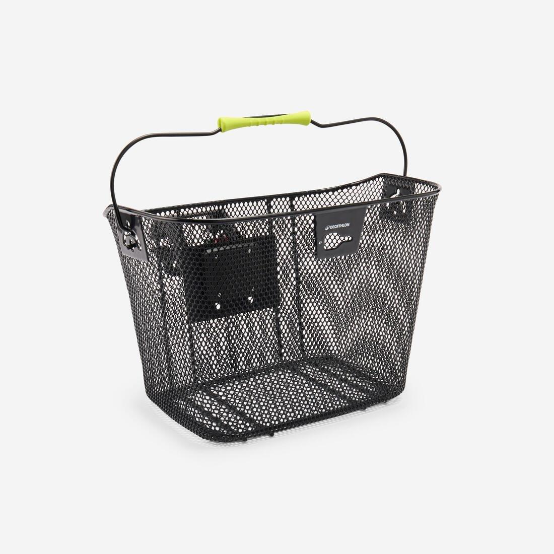 Front Bike Basket - 500 - 12 Litres - Handlebar 22.2-31.8 mm, Black, No Color, medium
