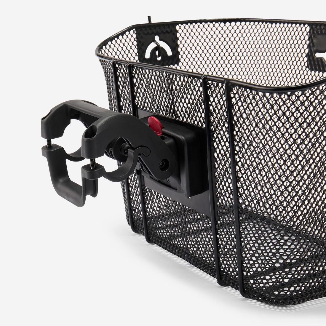 Front Bike Basket - 500 - 12 Litres - Handlebar 22.2-31.8 mm, Black, No Color, medium
