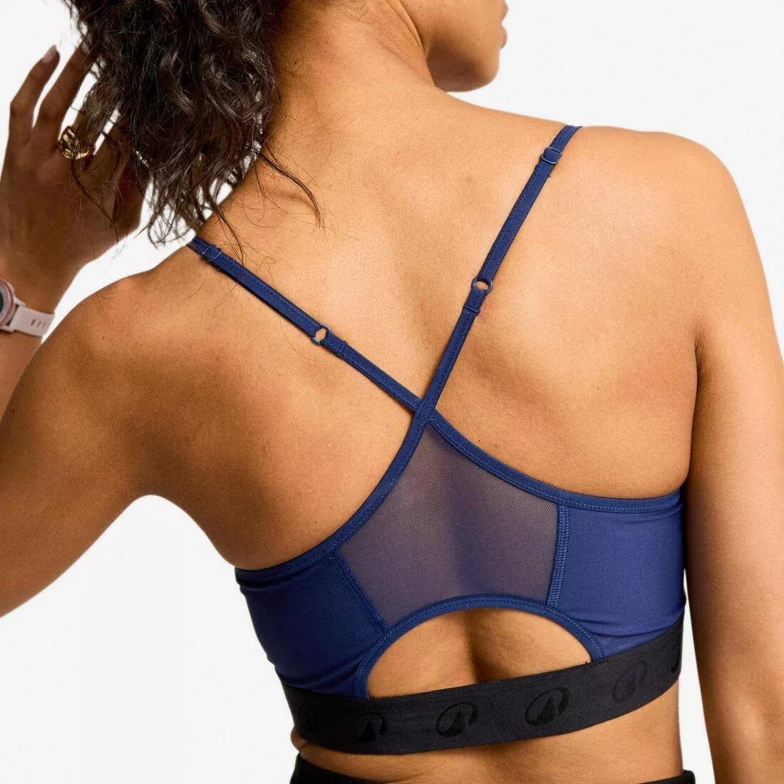 Women Light Support Thin Crossover Strap Sports Bra, Blue, No Color, medium