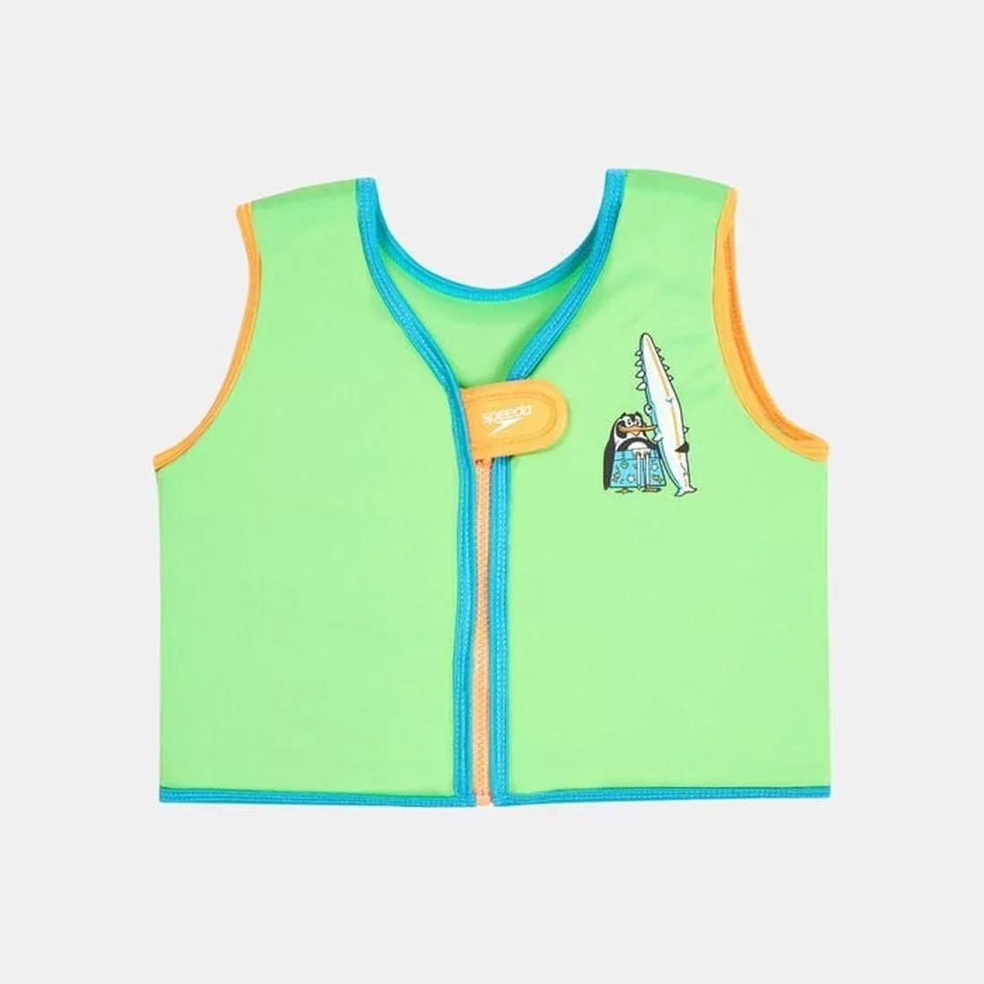 Kids' Learn to Swim Character Printed Float Vest, Green, No Color, medium