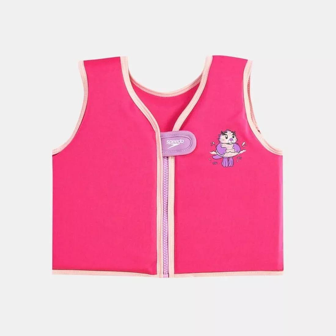 Kids' Learn to Swim Character Printed Float Vest, Pink, No Color, medium